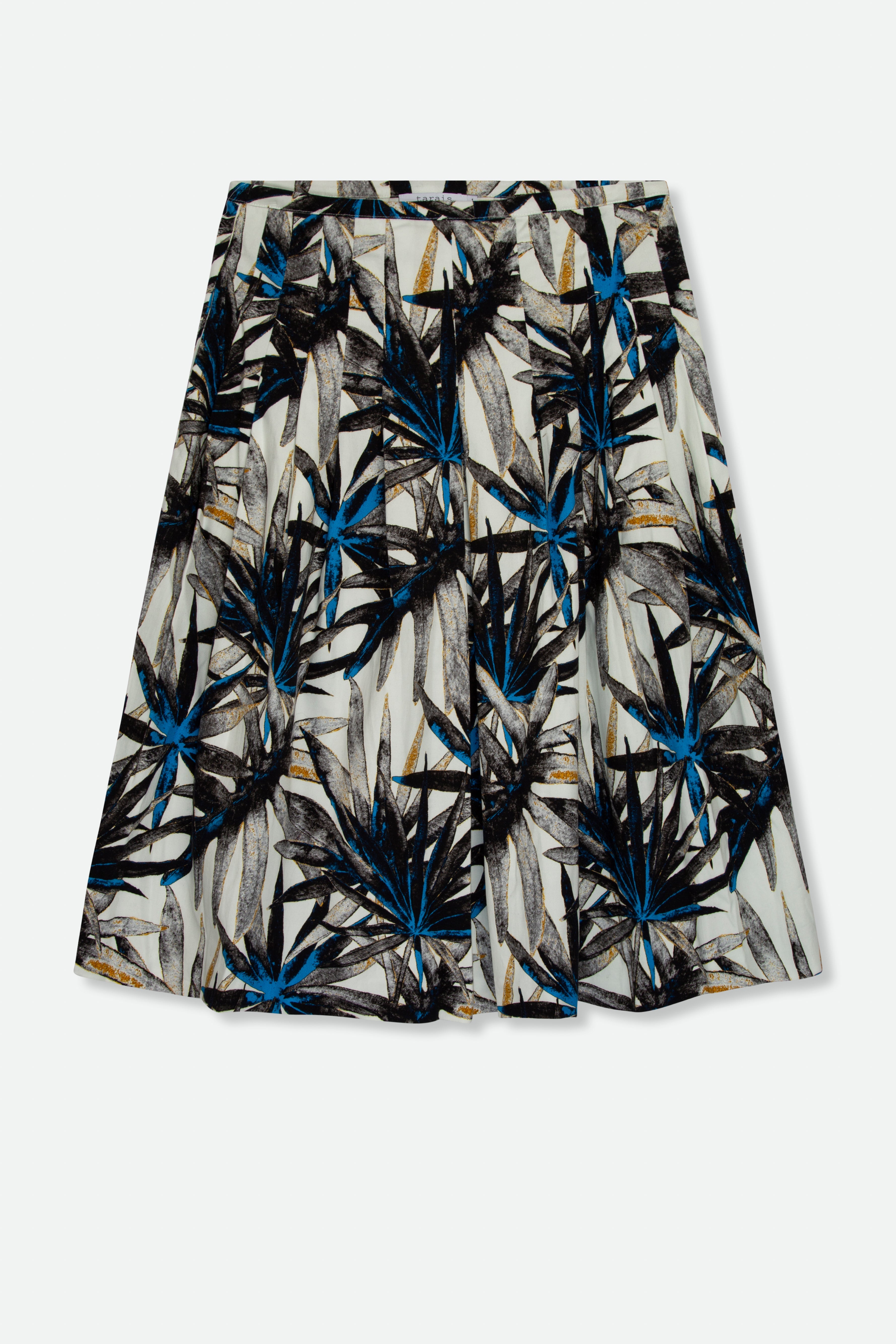 PLEATED SKIRT IN COTTON STRETCH ITALIAN FRONDS - Jarbo