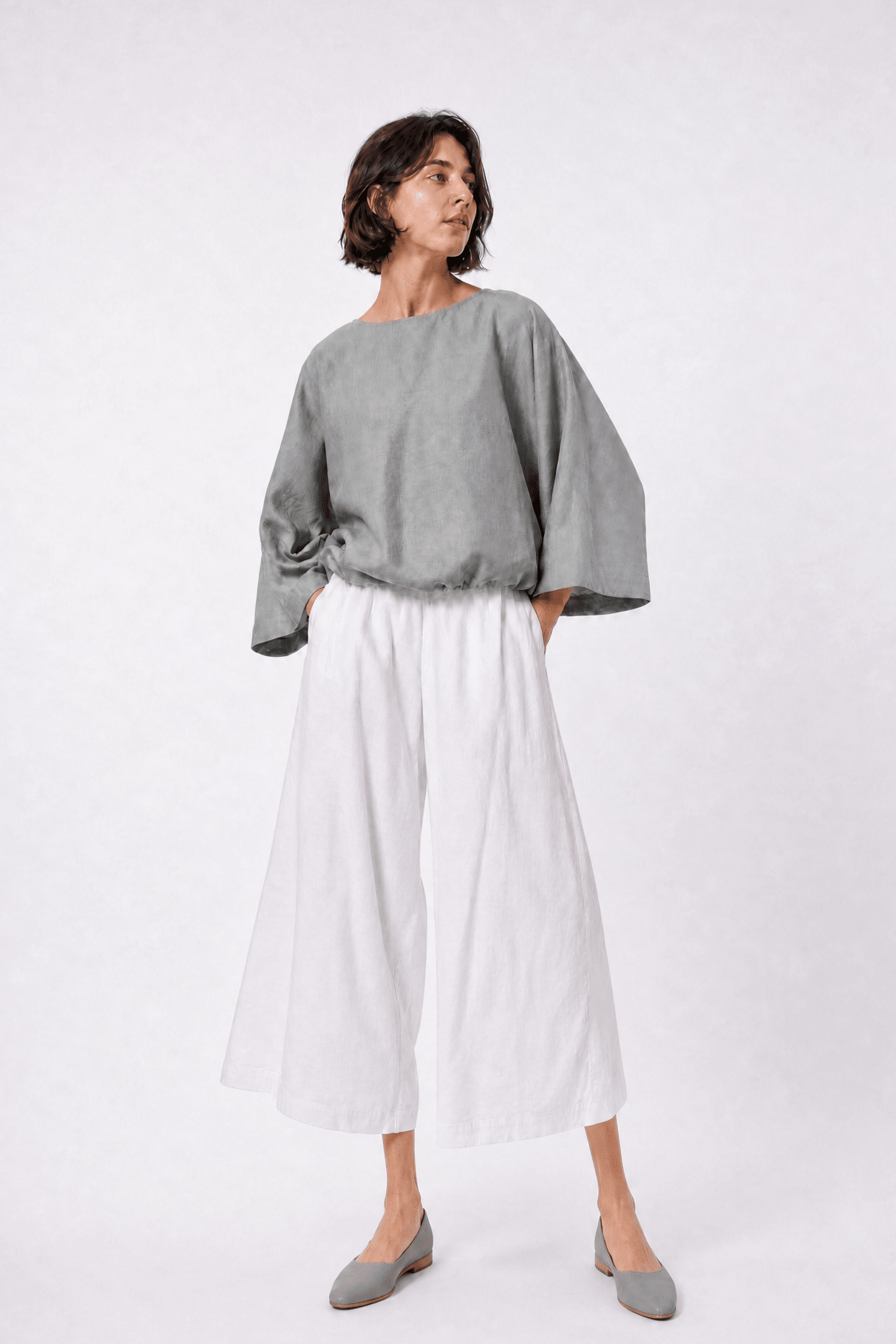 PRISMA CROPPED WIDE LEG IN ITALIAN LINEN STRETCH - Jarbo