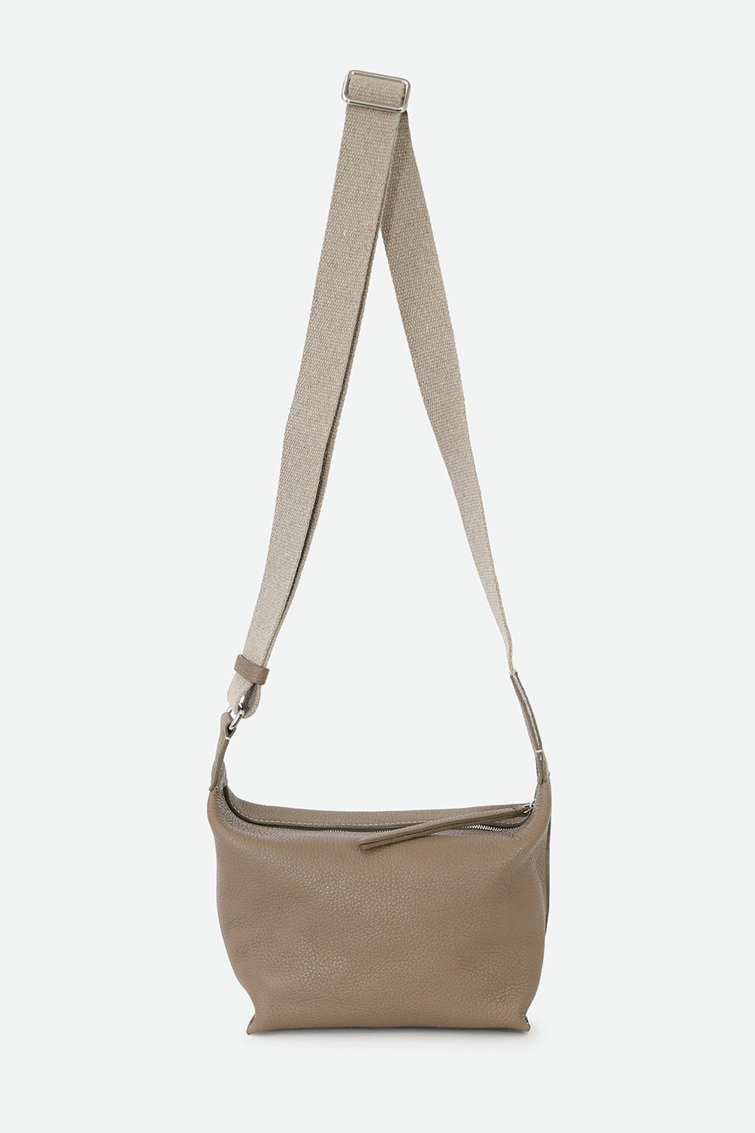 RAVELLO ITALIAN LEATHER HANDBAG IN TAUPE - Jarbo