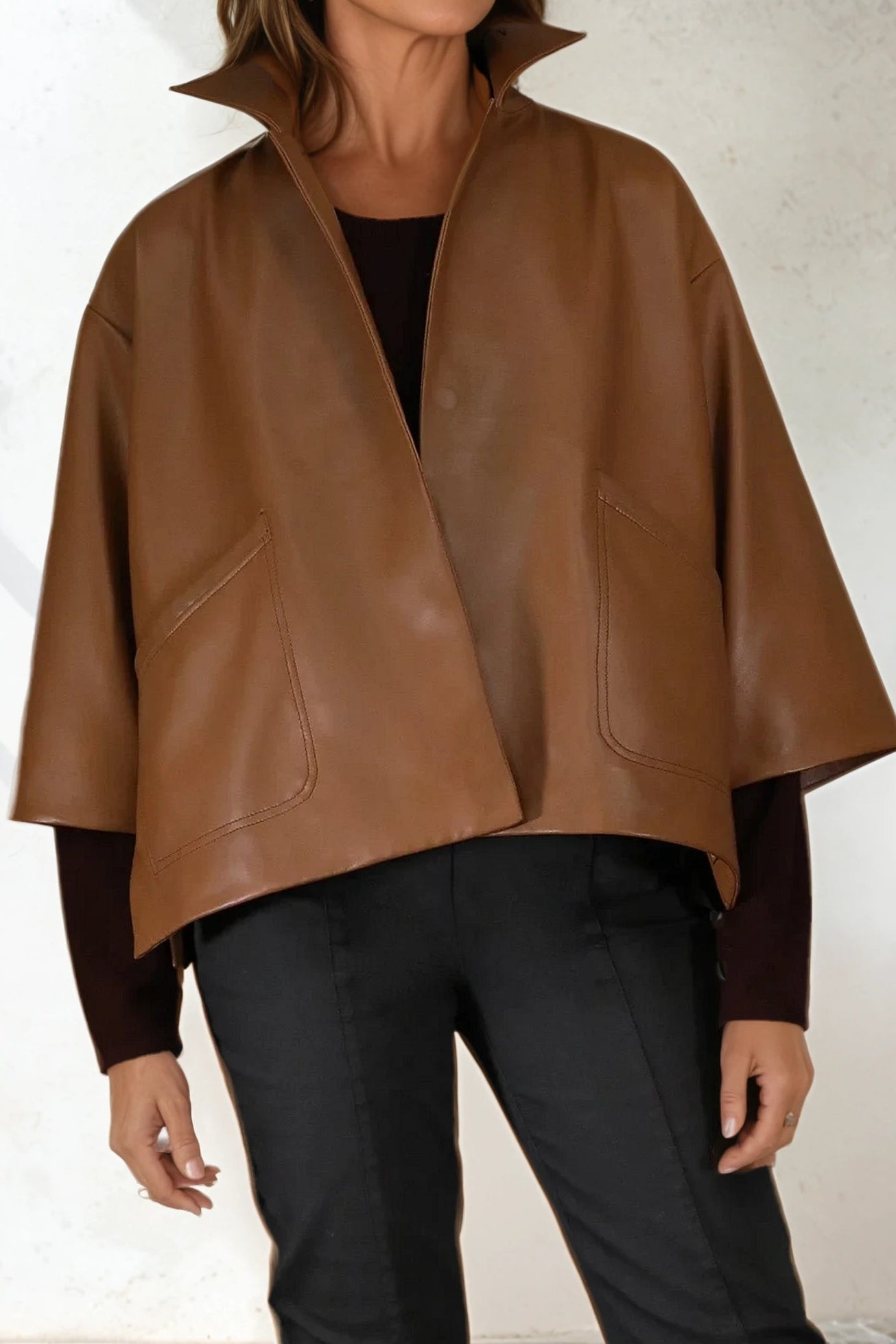 RIMINI LEATHER JACKET IN CAMEL - Jarbo