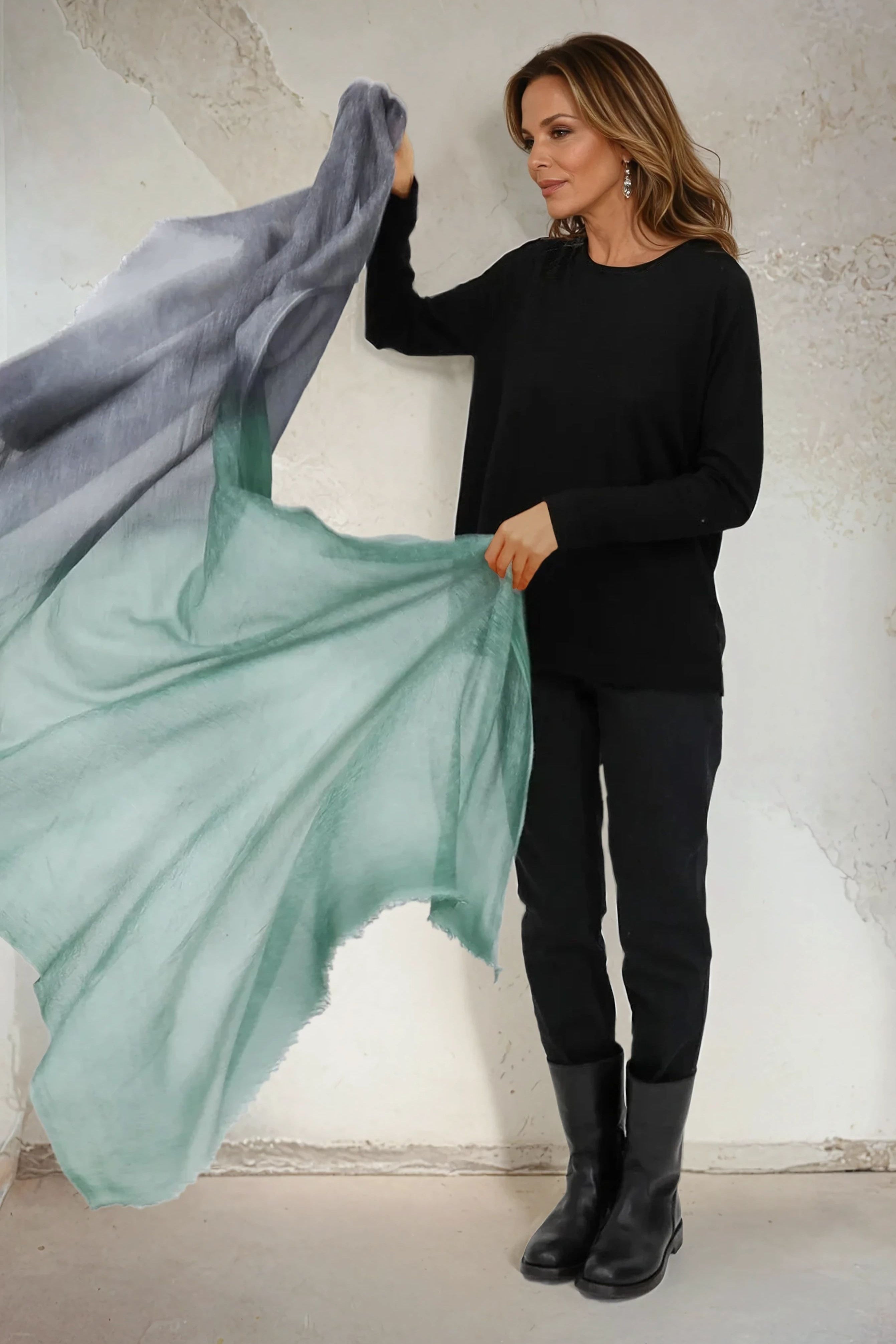 ROCHELLE TUNIC CREW IN FINE ITALIAN MERINO - Jarbo