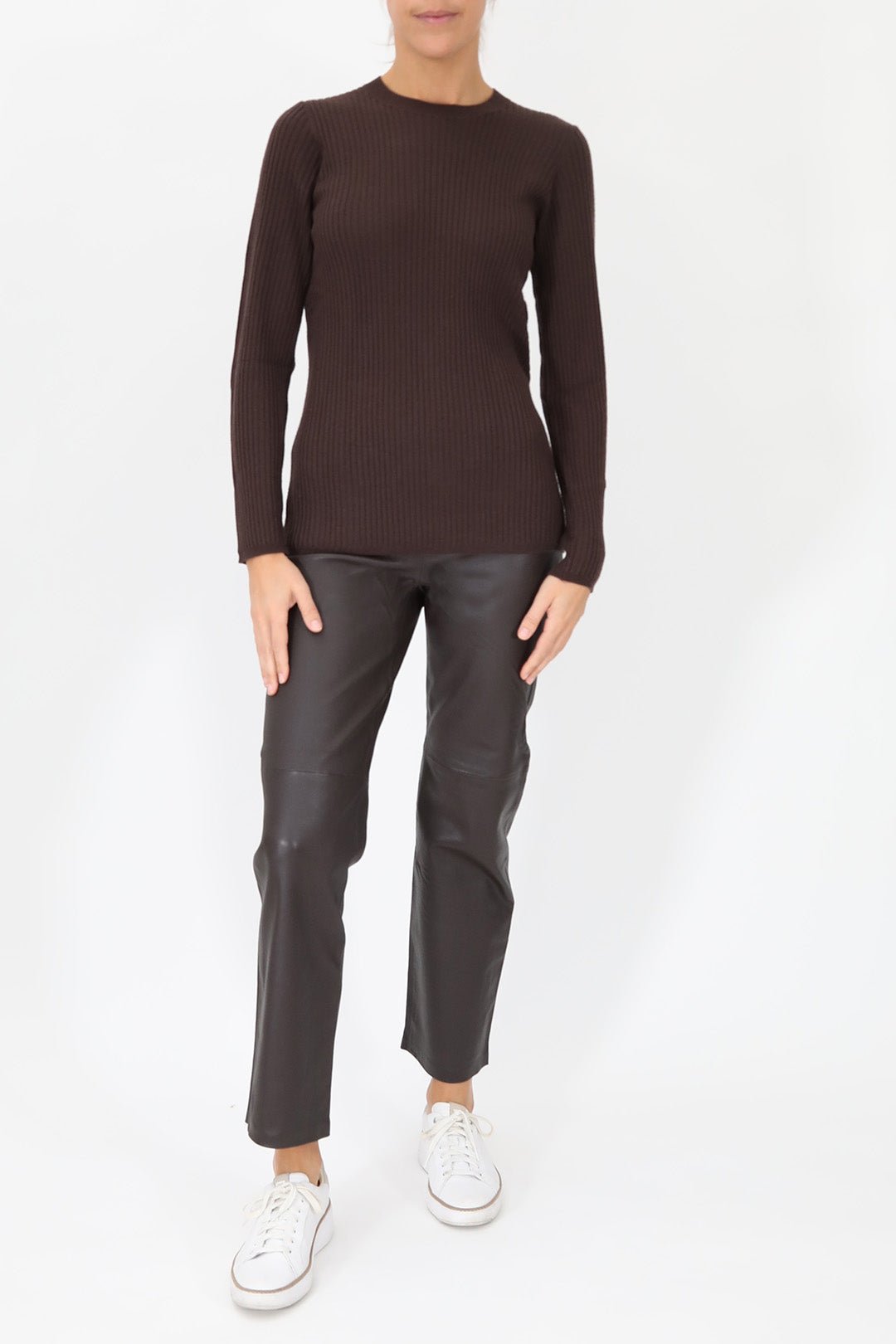 ROMANGA RIBBED LONG SLEEVE CREW IN FINE ITALIAN MERINO - Jarbo