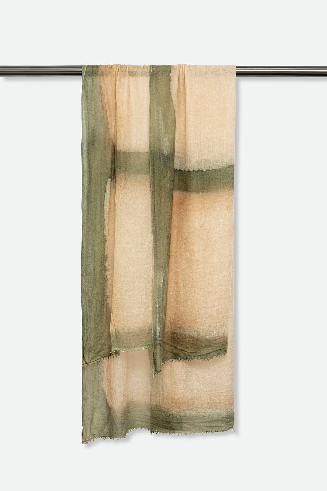 ROPE KHAKI SCARF IN HAND DYED CASHMERE - Jarbo