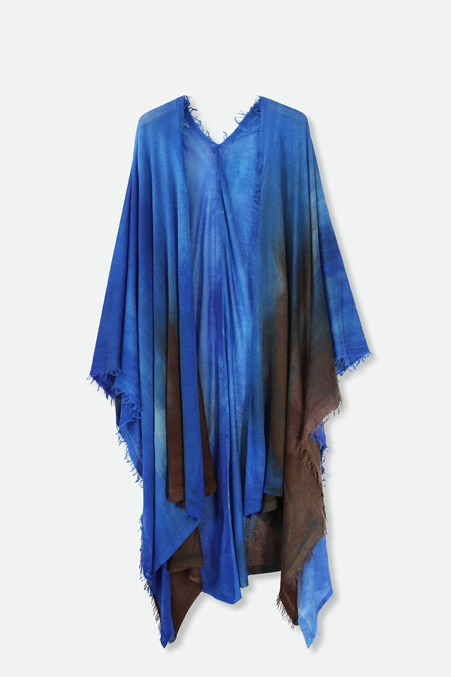 ROSELLA HANDPAINTED CASHMERE CARDIGAN IN COBALT BLUE - Jarbo