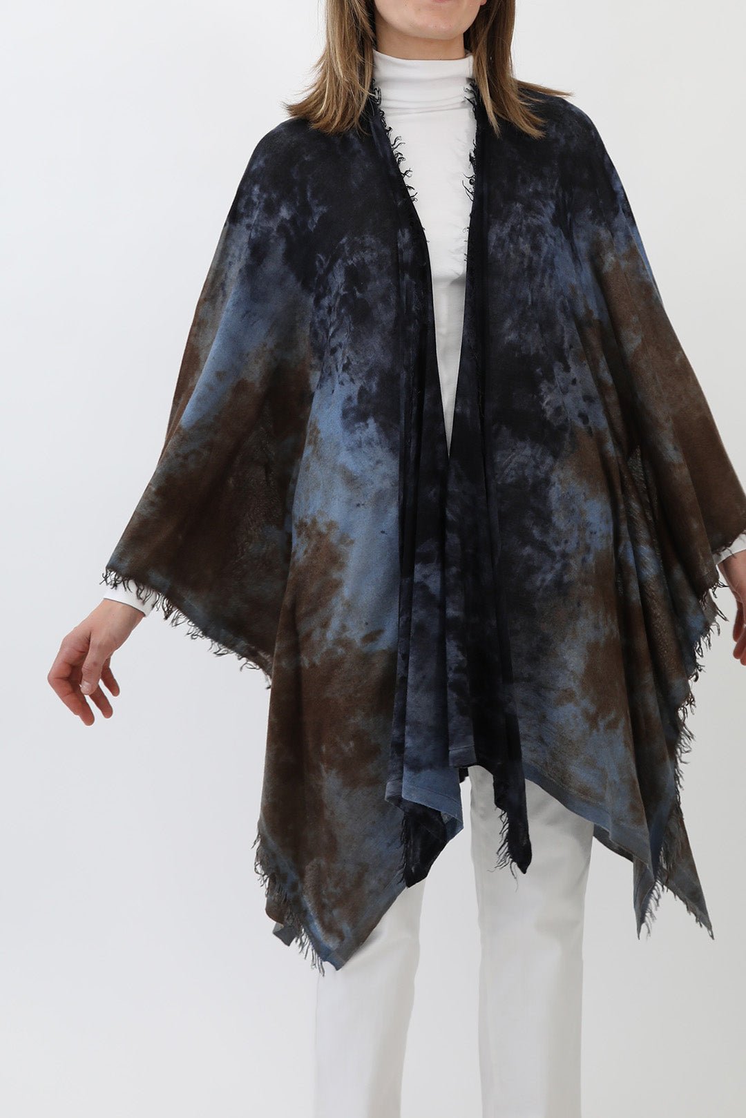 ROSELLA HANDPAINTED CASHMERE CARDIGAN IN MIDNIGHT SHORES - Jarbo