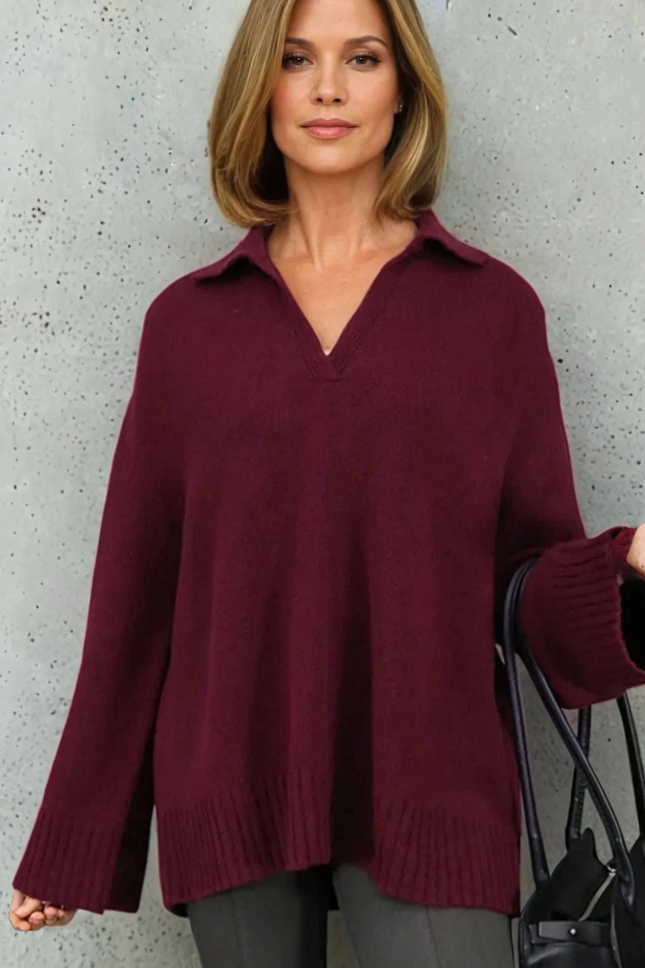 ROUEN POLO NECK SWEATER IN CASHMERE MERINO 4 PLY KNIT - Jarbo
