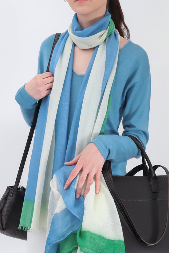 ROWAN OVAL V FRINGE NECK IN HAND - DYED CASHMERE - Jarbo