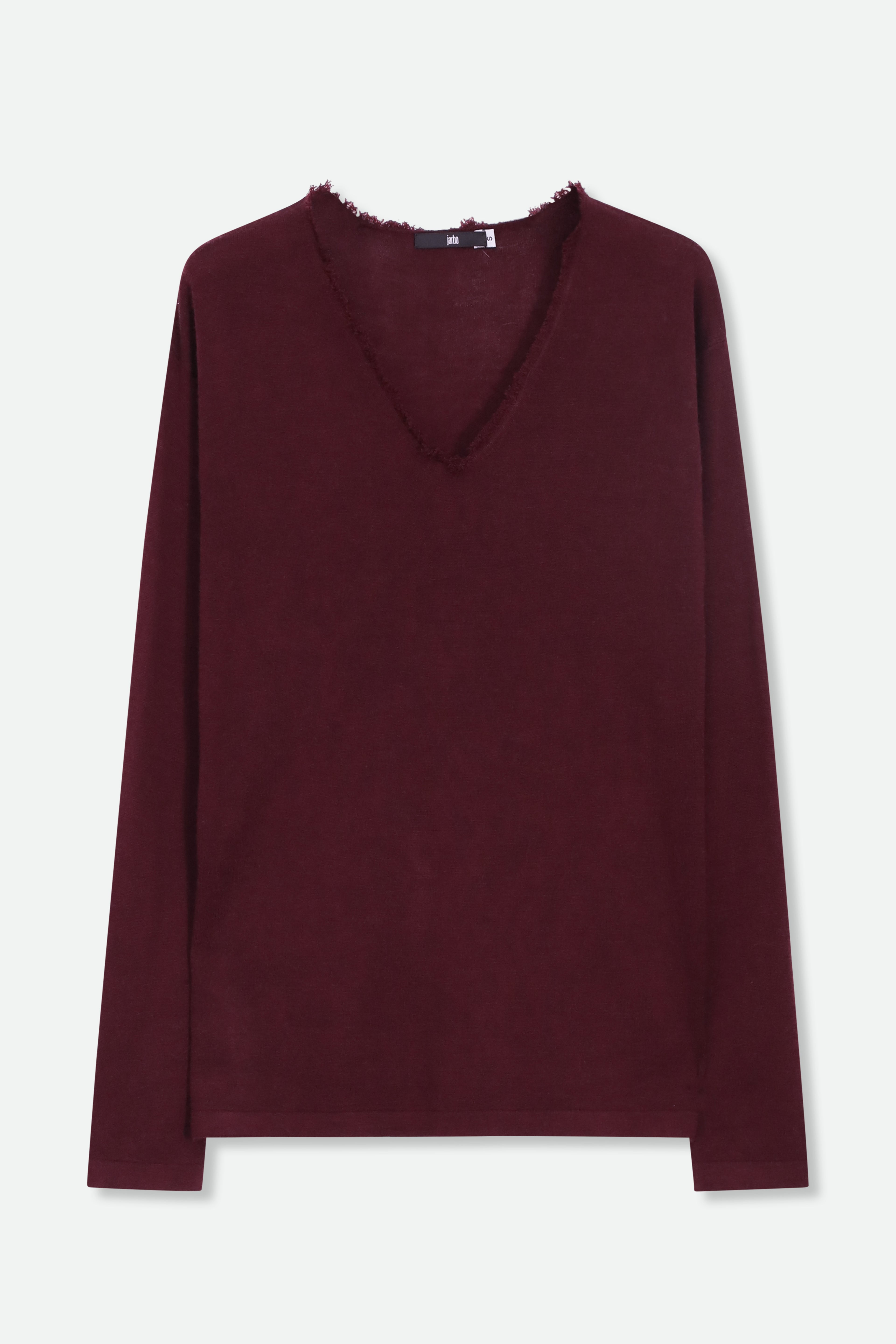 ROWAN OVAL V FRINGE NECK IN HAND - DYED CASHMERE - Jarbo