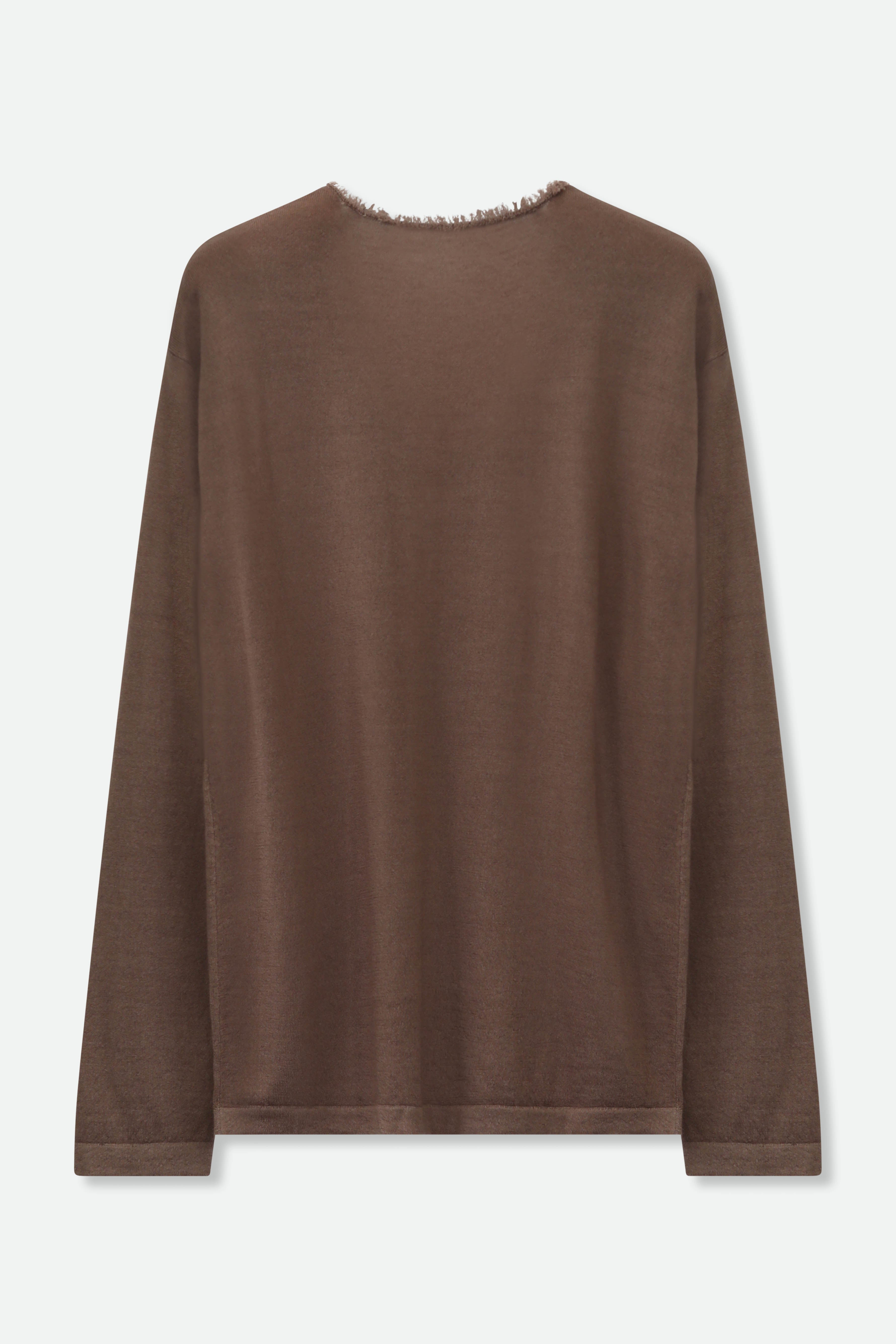 ROWAN OVAL V FRINGE NECK IN HAND - DYED CASHMERE - Jarbo