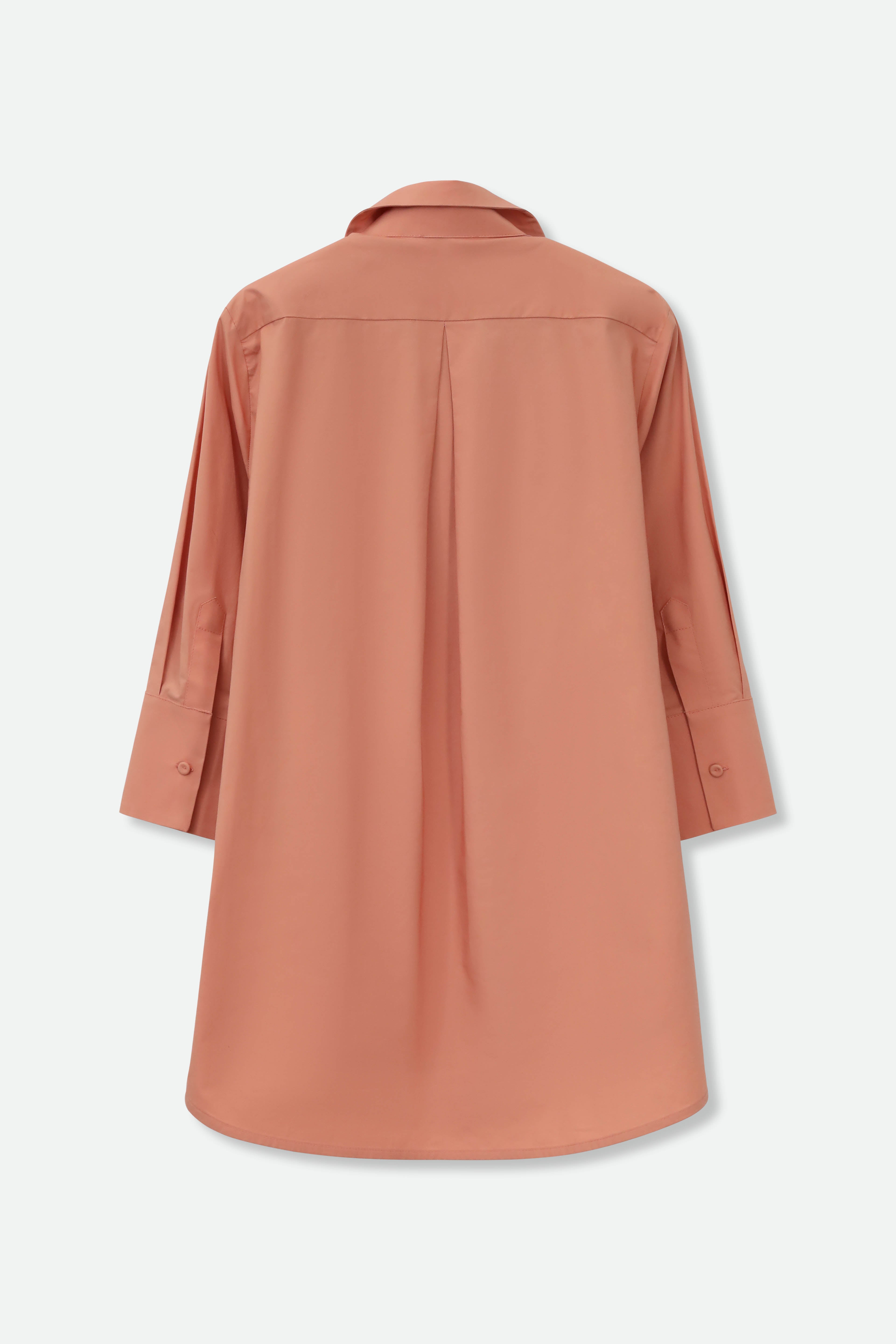 SADIE 3/4 SLEEVE SHIRT IN ITALIAN COTTON POPLIN STRETCH - Jarbo