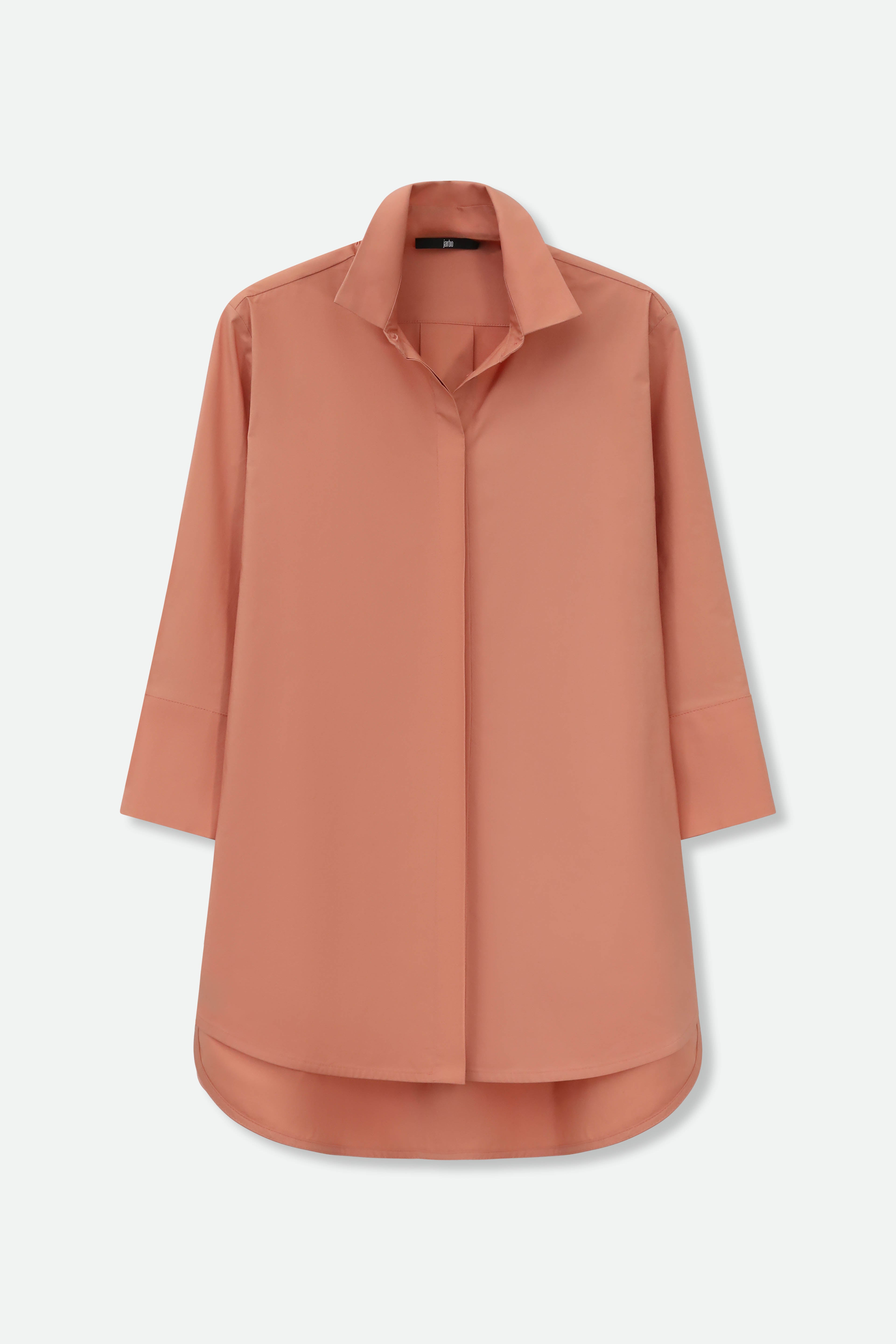 SADIE 3/4 SLEEVE SHIRT IN ITALIAN COTTON POPLIN STRETCH - Jarbo