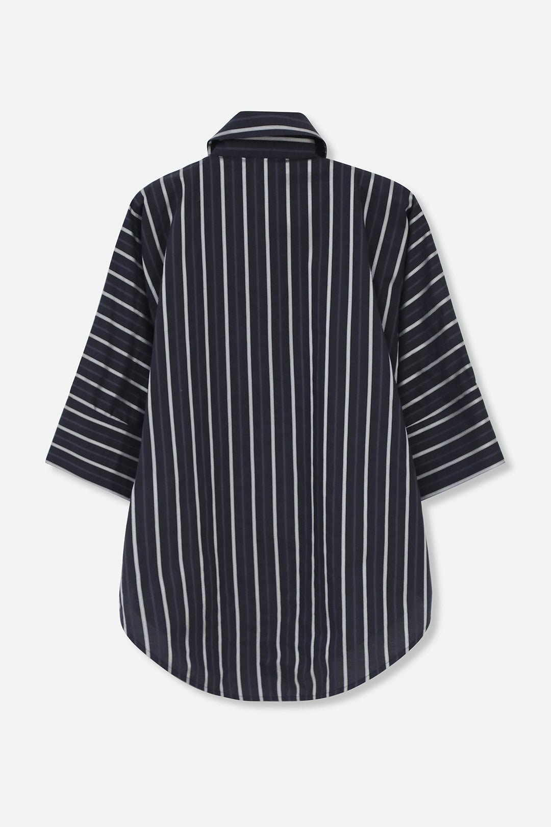 SAHANA DOLMAN SHIRT IN 100% ITALIAN COTTON BLACK STRIPE - Jarbo