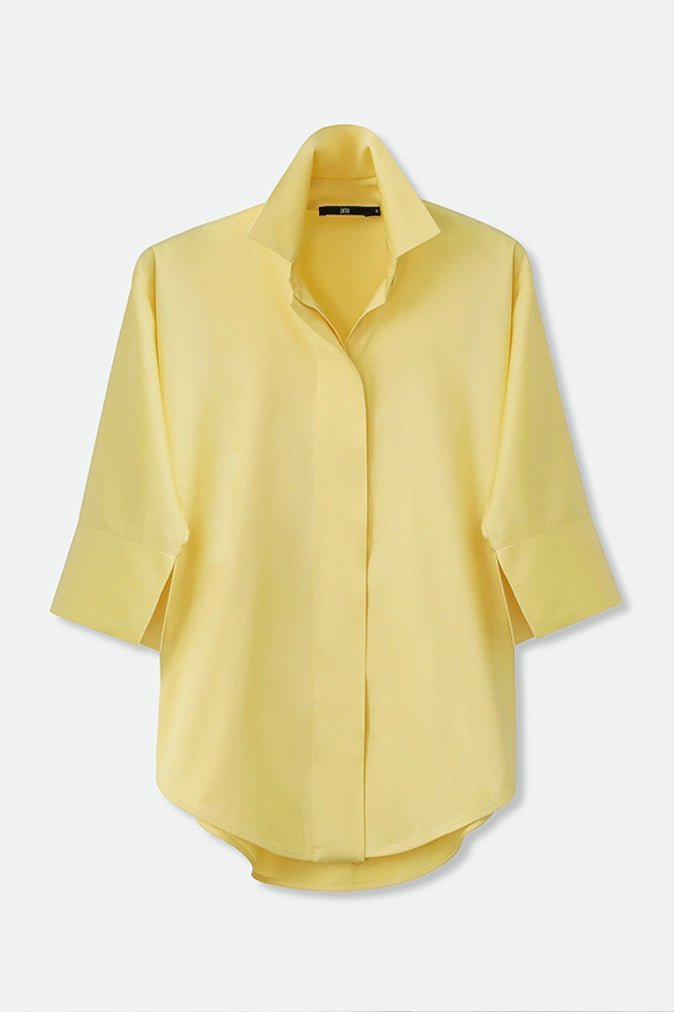 SAHANA DOLMAN SHIRT IN COTTON POPLIN IN YELLOW - Jarbo