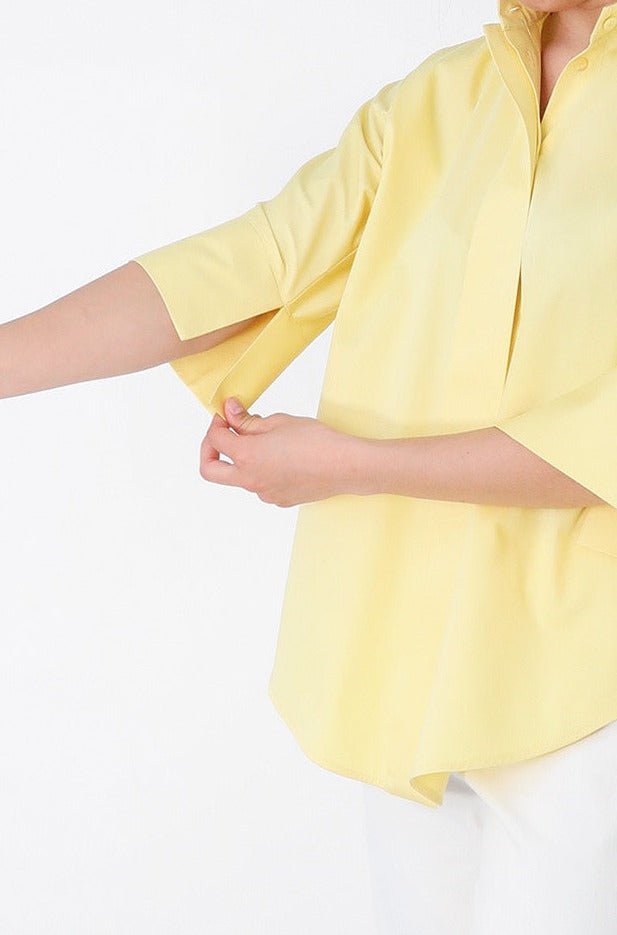 SAHANA DOLMAN SHIRT IN COTTON POPLIN IN YELLOW - Jarbo