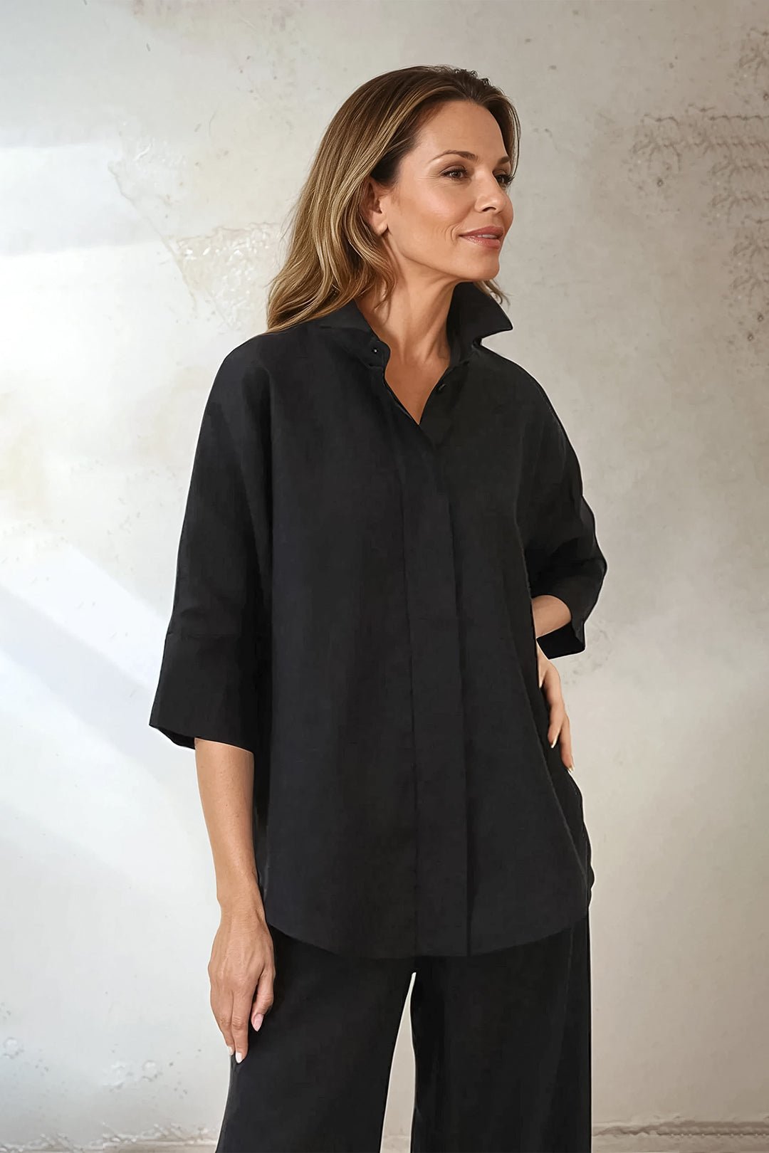 SAHANA DOLMAN SHIRT IN LINEN - Jarbo