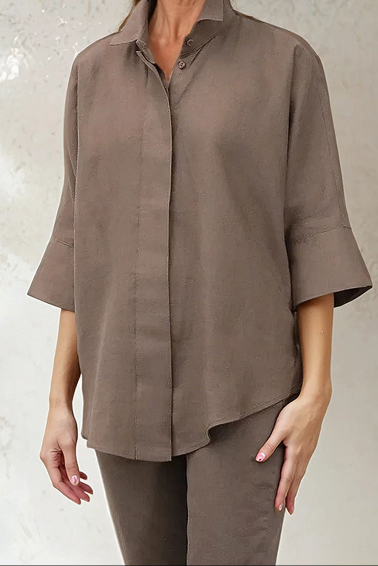 SAHANA DOLMAN SHIRT IN LINEN - Jarbo