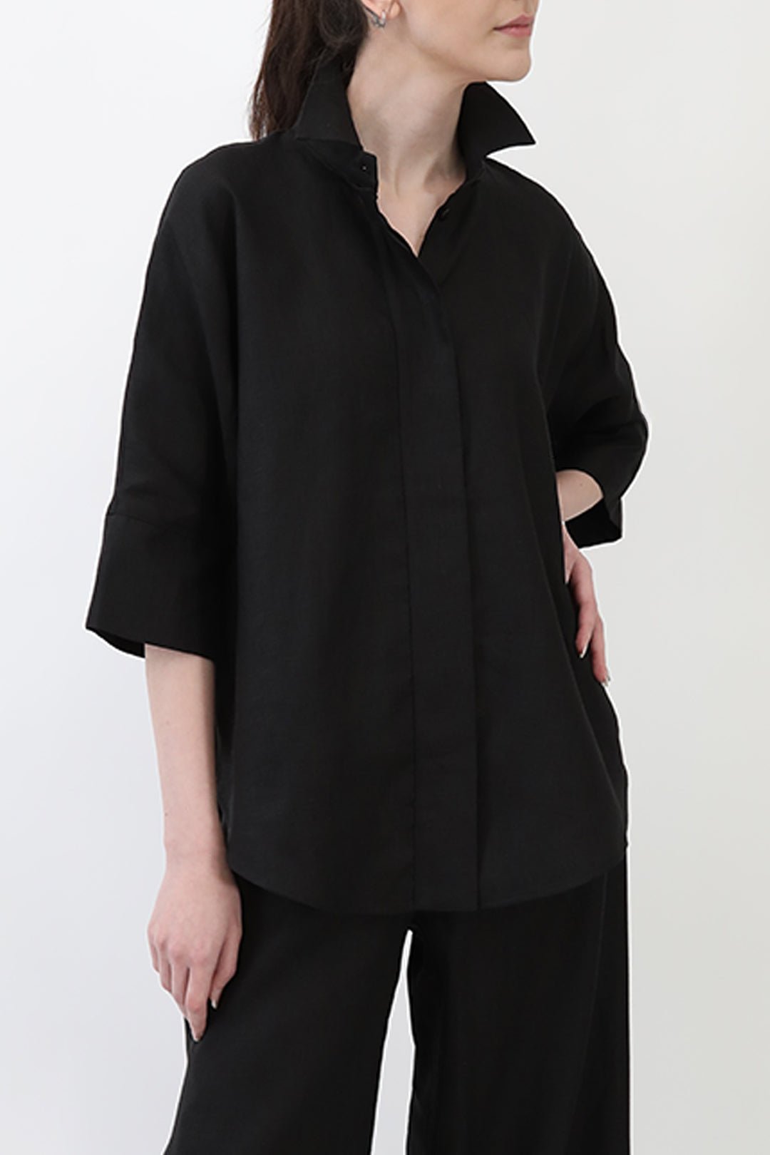 SAHANA DOLMAN SHIRT IN LINEN - Jarbo