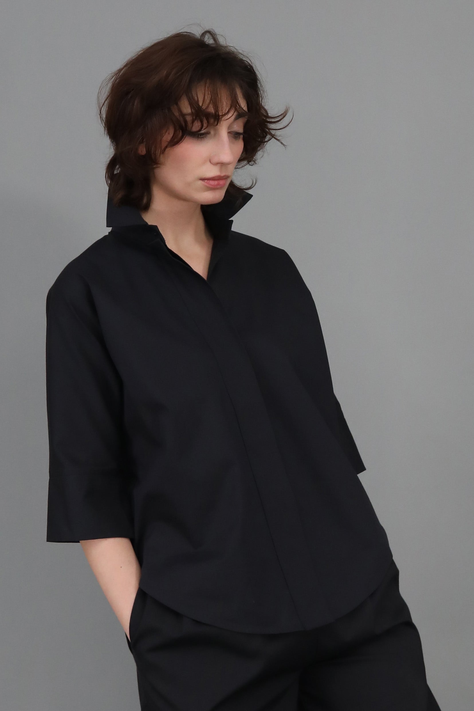 SAHANA DOLMAN SHIRT JACKET IN ITALIAN COTTON - Jarbo