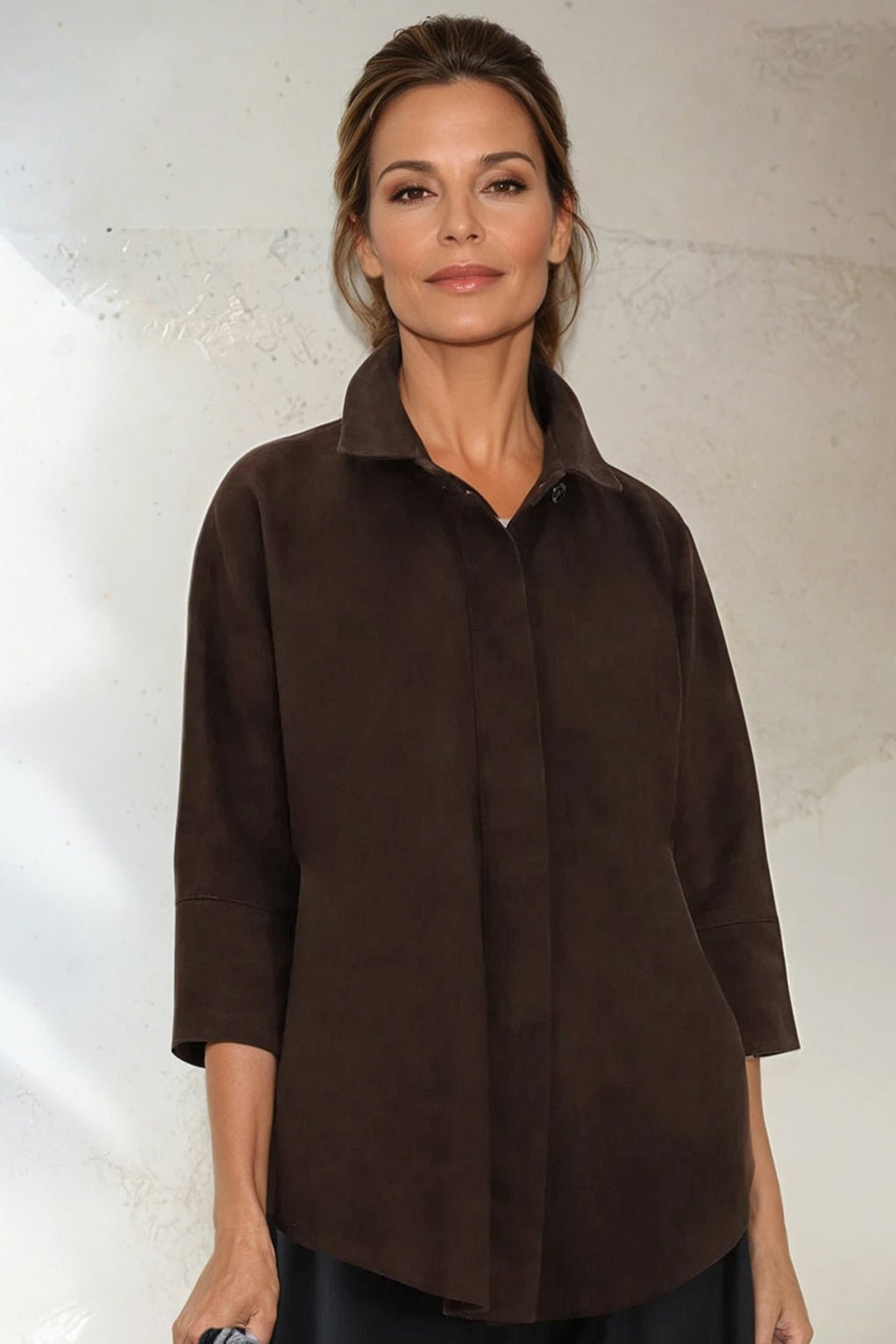 SAHANA DOLMAN SUEDE IN DARK CHOCOLATE SUEDE - Jarbo
