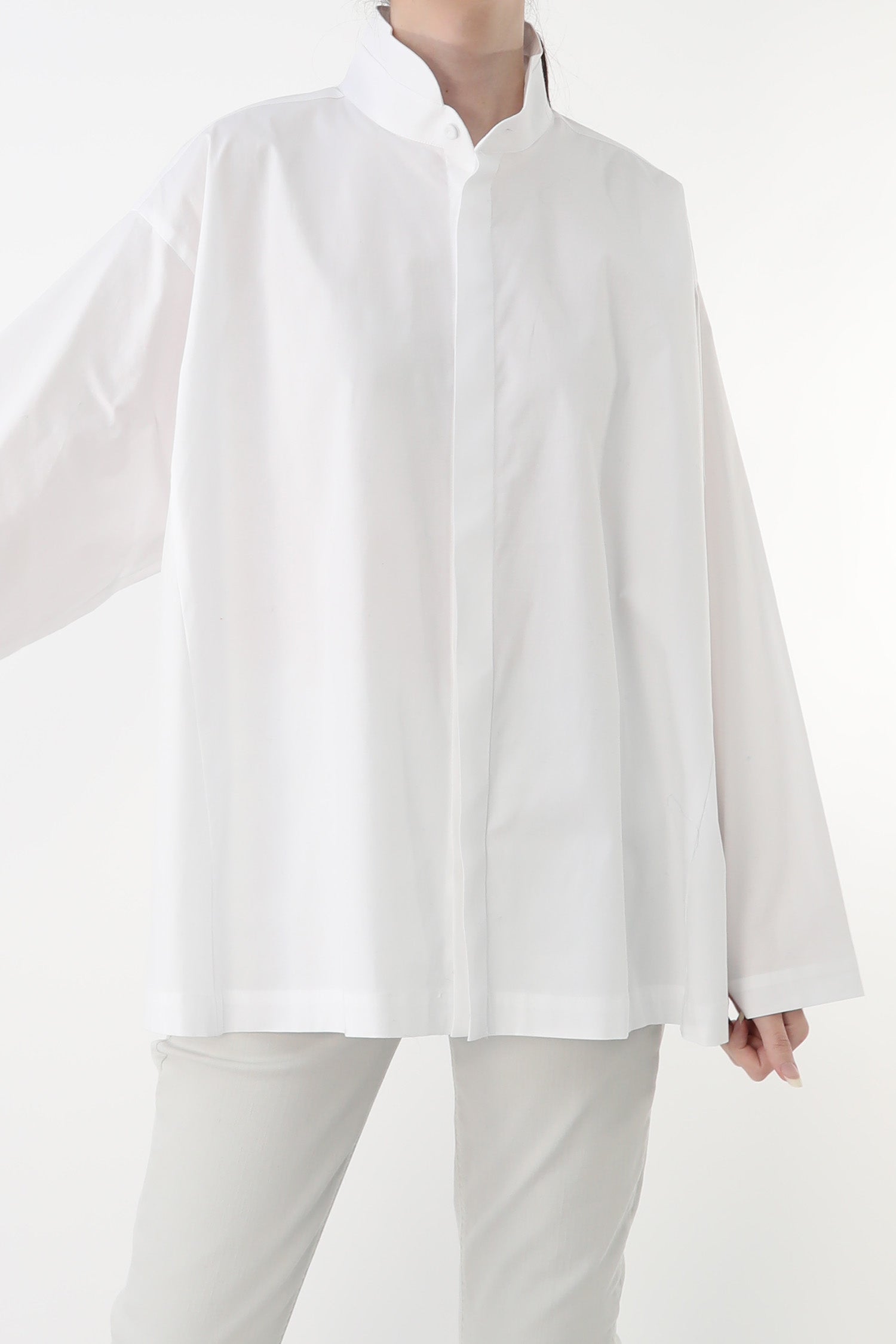 SAIGE OVERSIZE SHIRT IN ITALIAN COTTON POPLIN STRETCH - Jarbo