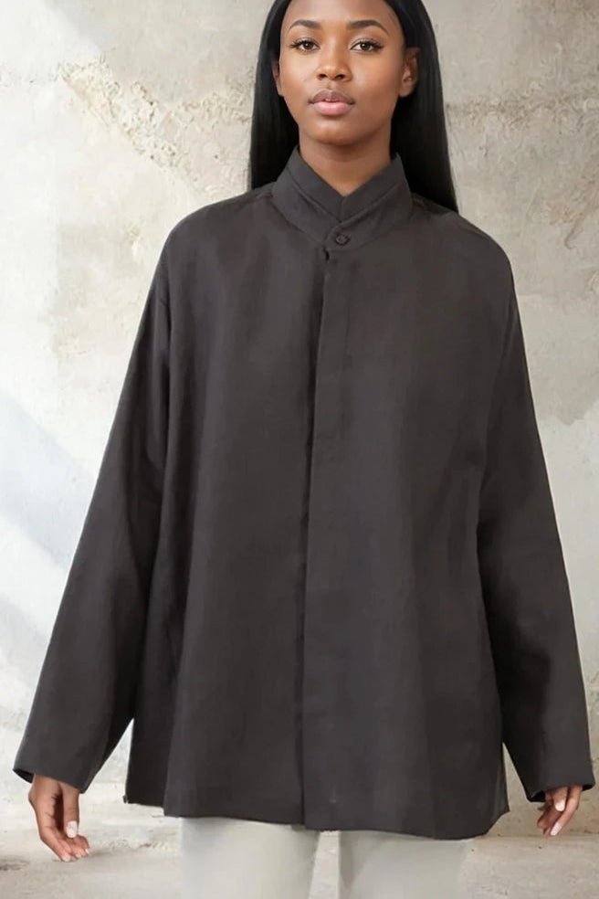 SAIGE OVERSIZE SHIRT IN ITALIAN LINEN - Jarbo