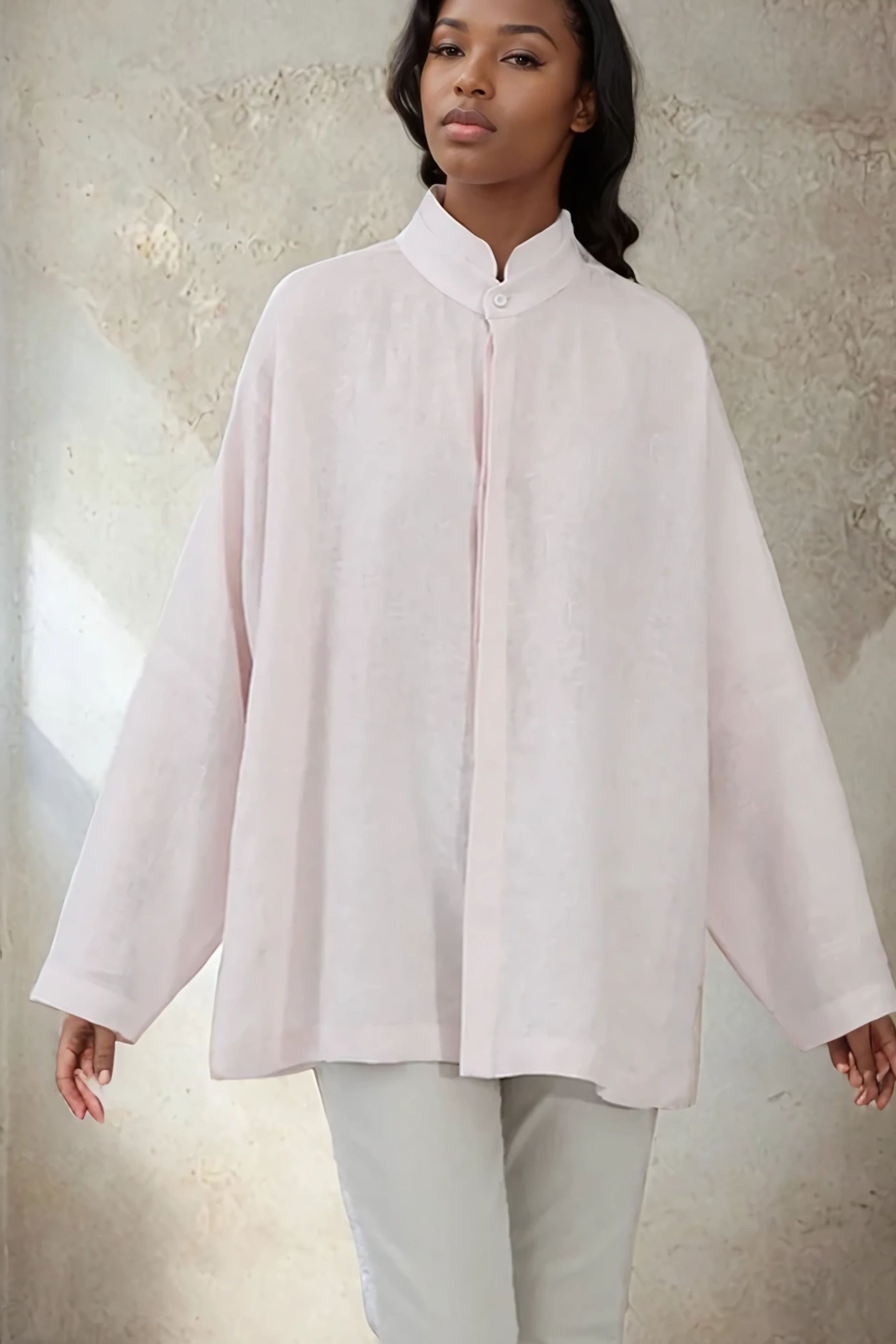 SAIGE OVERSIZE SHIRT IN ITALIAN LINEN - Jarbo