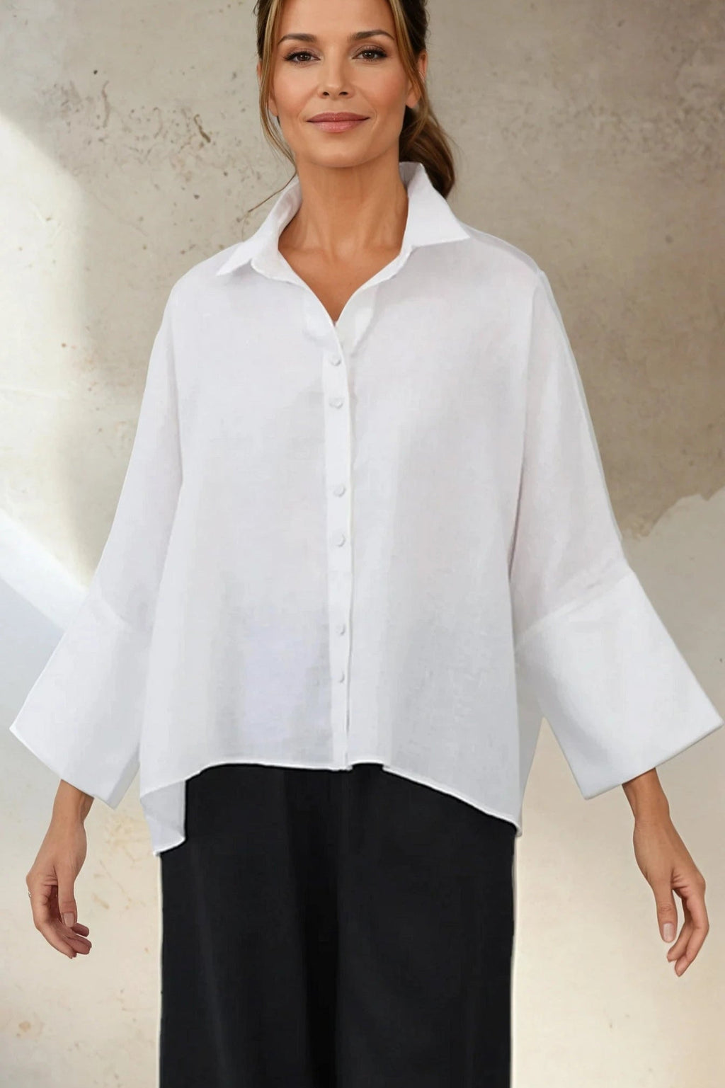 white dress shirt linen Ash & Erie White Linen Button-Down Shirt for Short Men White Linen / XL / Standard