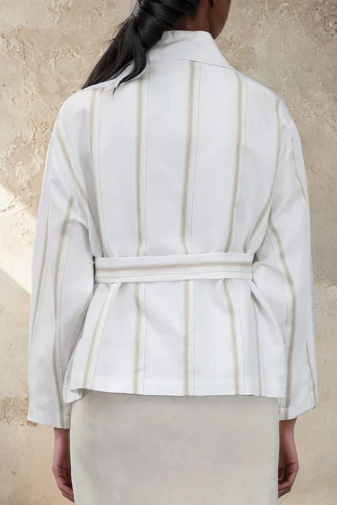 LILY BELTED TRENCH IN LINEN-COTTON