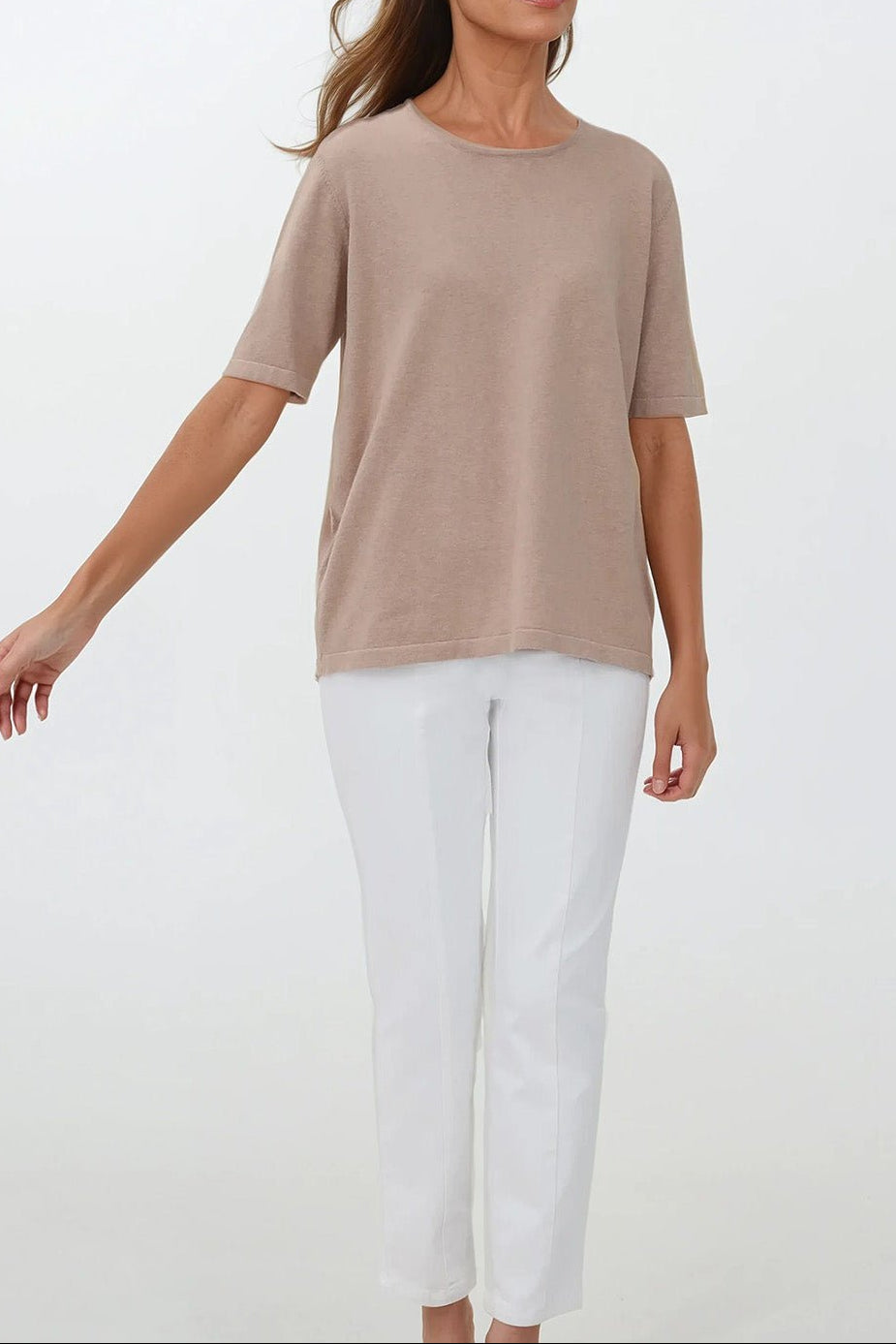 SAMI ELBOW SLEEVE TEE IN PIMA COTTON KNIT - Jarbo