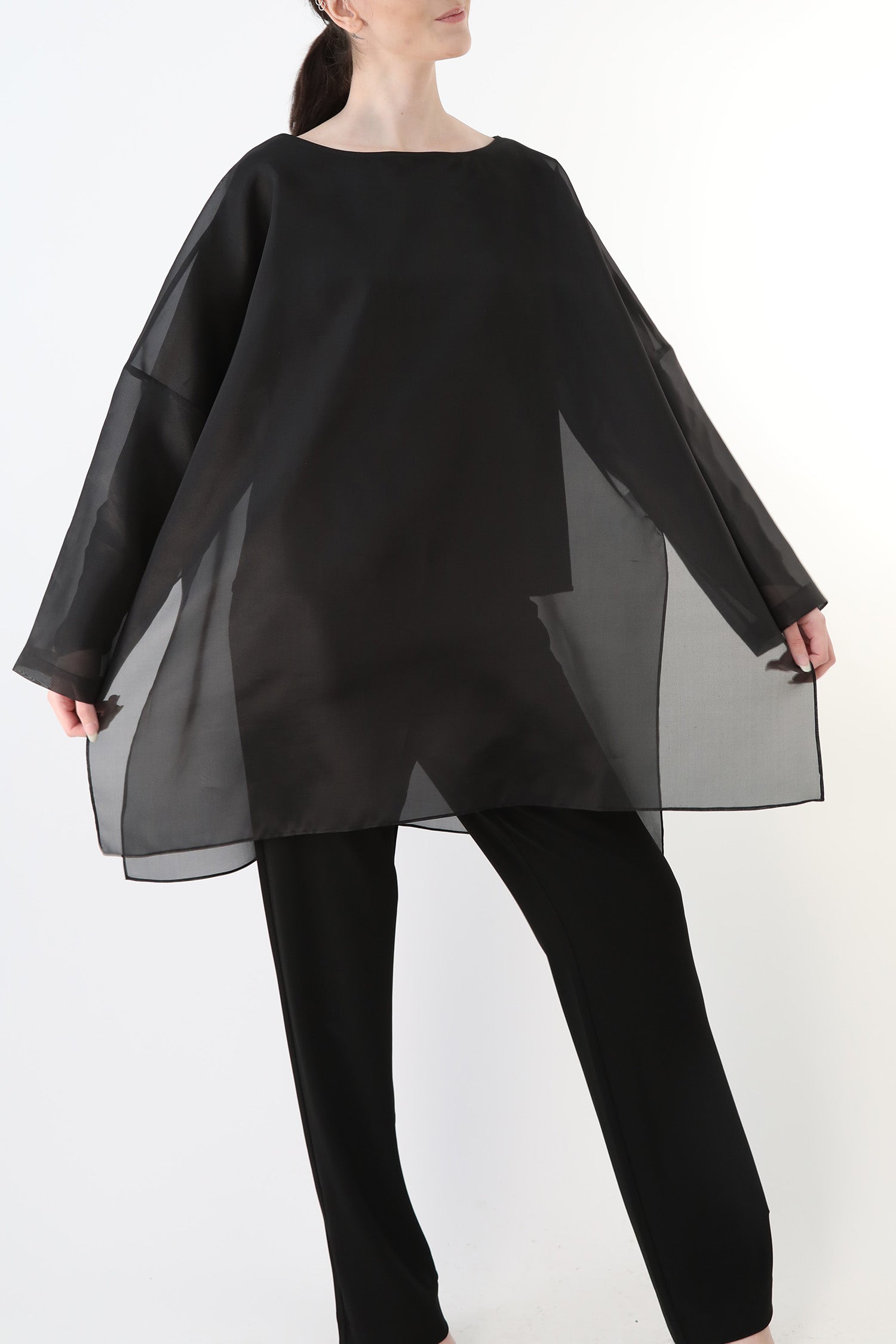 SAMIRA ONE - SIZE TUNIC IN SILK ORGANZA - Jarbo