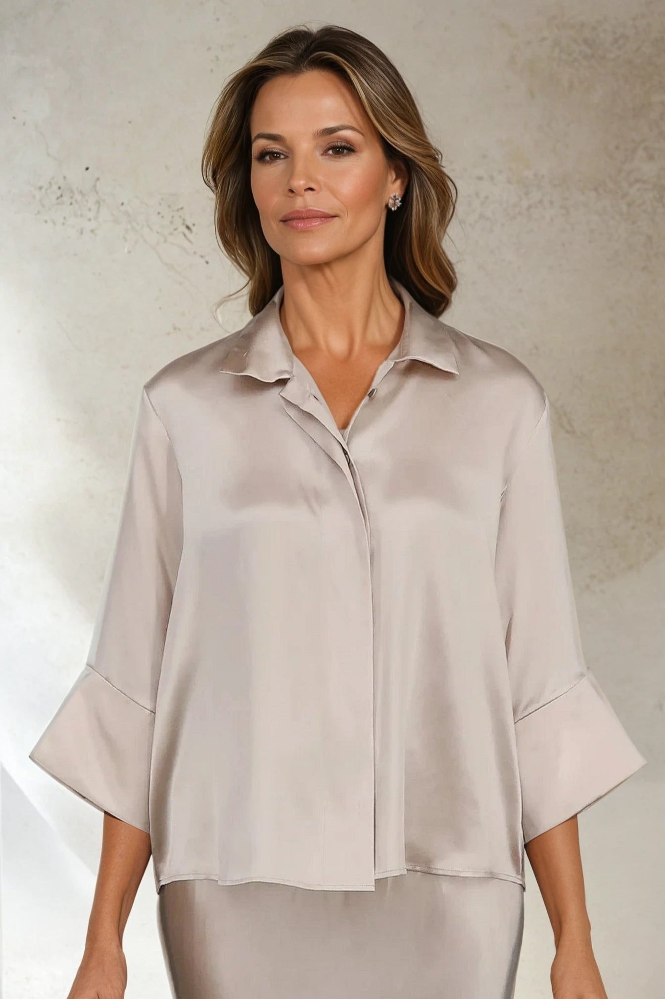 SANDRINE SHIRT IN SILK CHARMEUSE - Jarbo