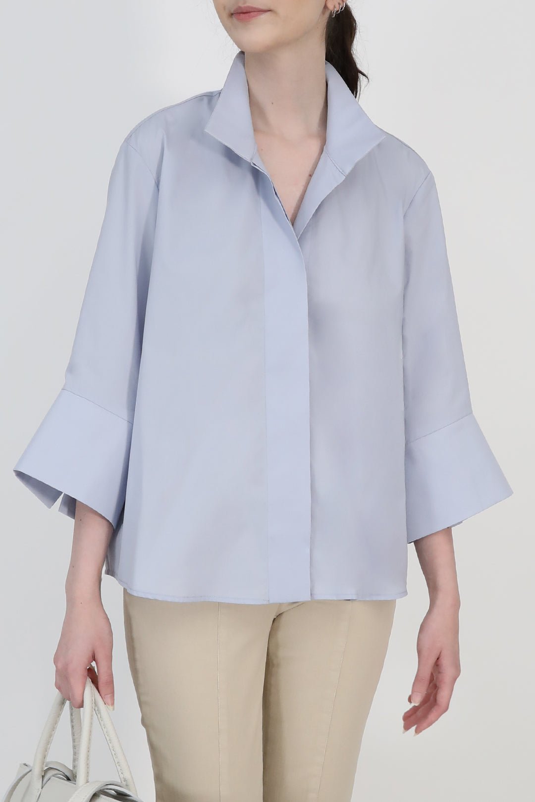 SANDRINE WIDE - CUFF SHIRT IN ITALIAN COTTON POPLIN - Jarbo