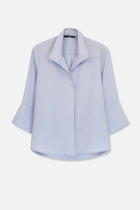 SANDRINE WIDE-CUFF SHIRT IN ITALIAN COTTON POPLIN