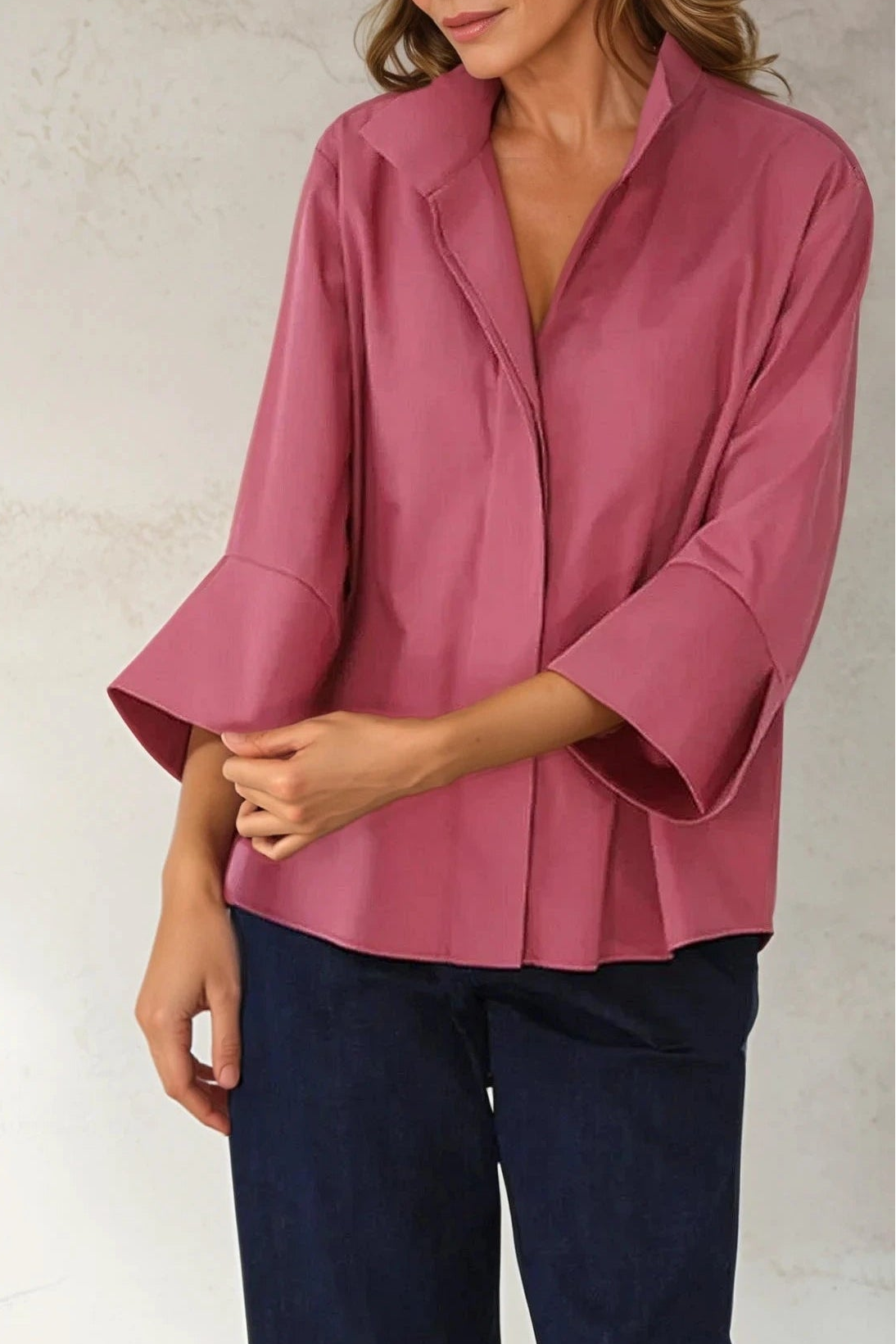 SANDRINE WIDE - CUFF SHIRT IN ITALIAN COTTON STRETCH - Jarbo