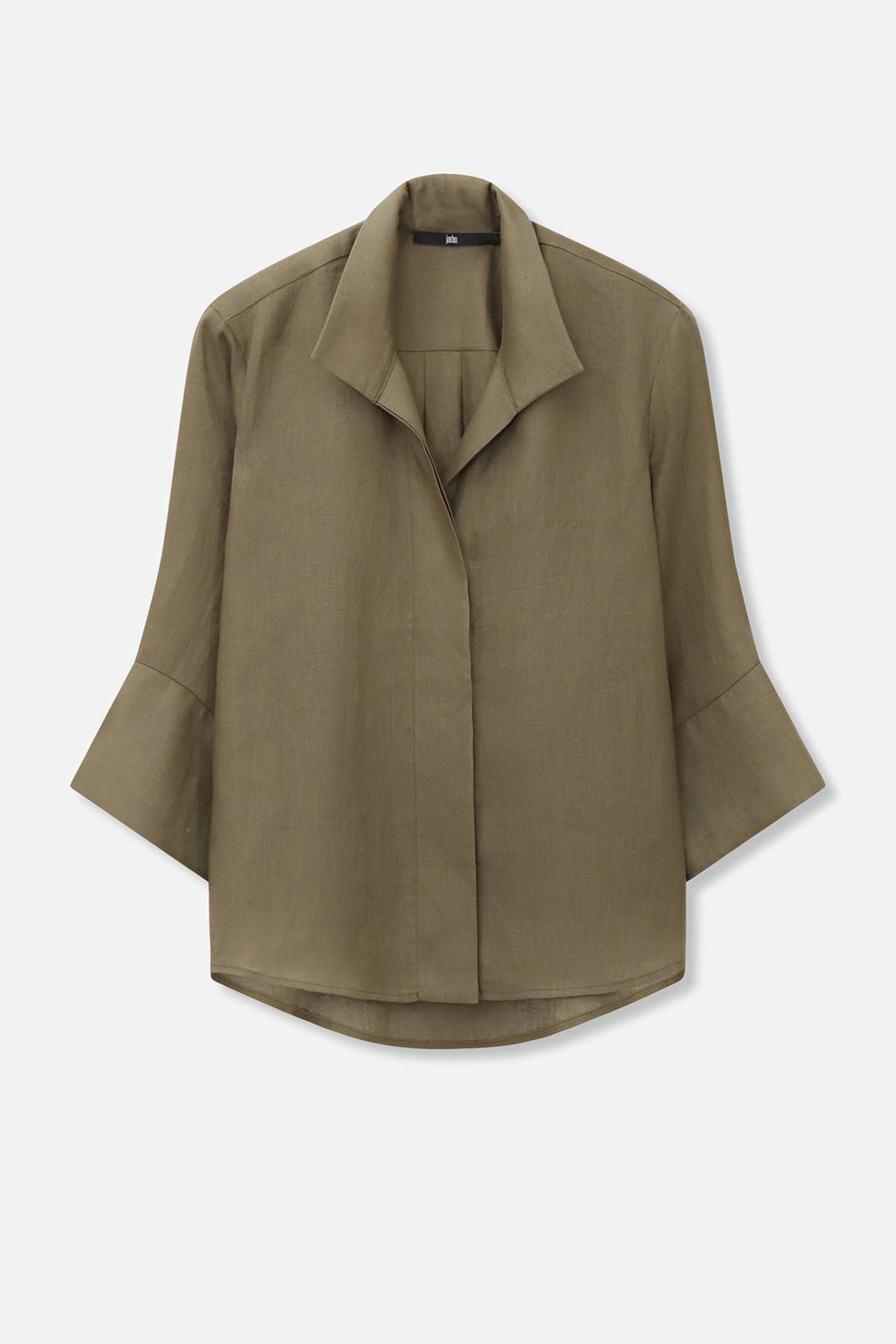 SANDRINE WIDE-CUFF SHIRT IN ITALIAN LINEN - Jarbo