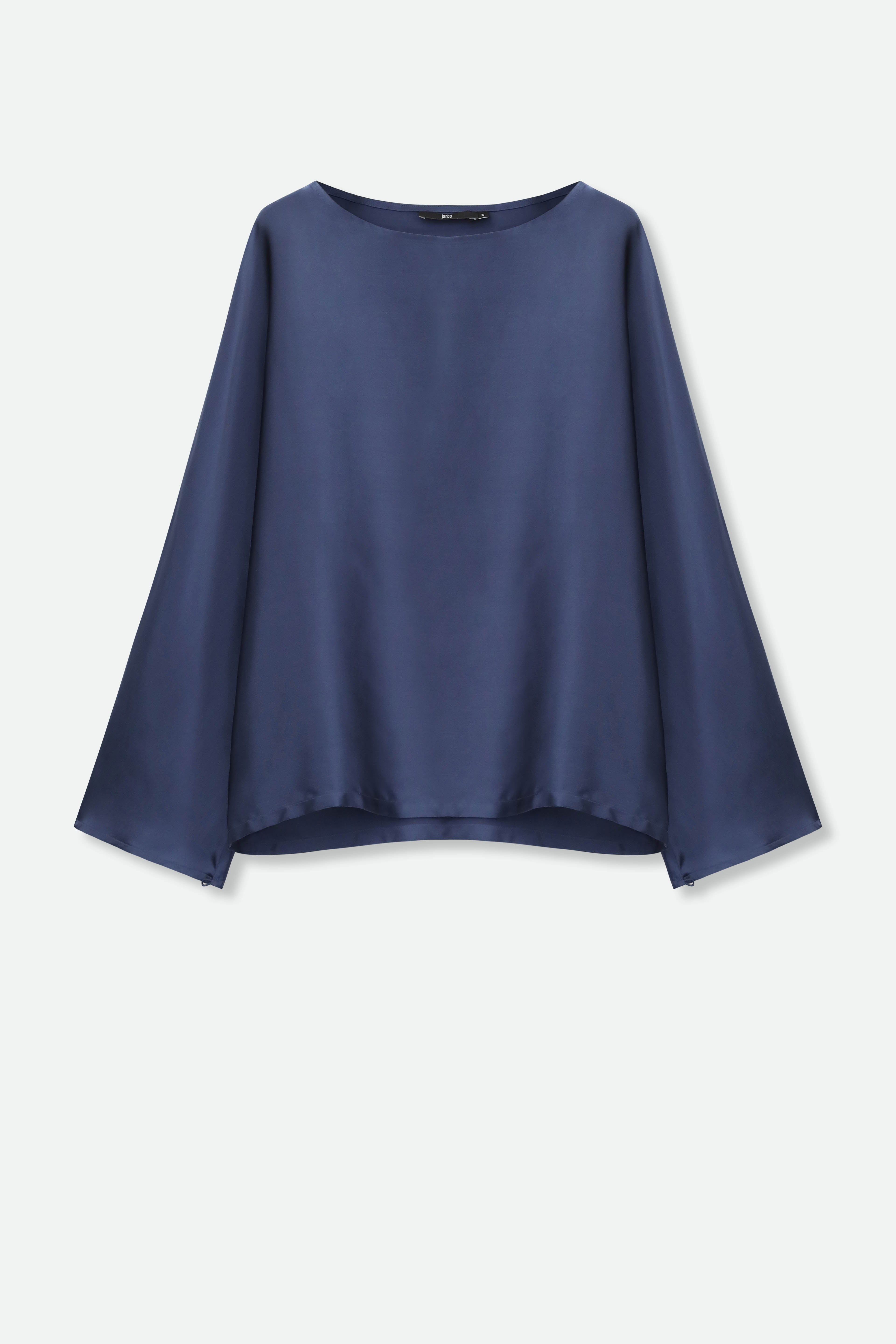 SARA WIDE ARM BLOUSE IN SILK CHARMEUSE - Jarbo