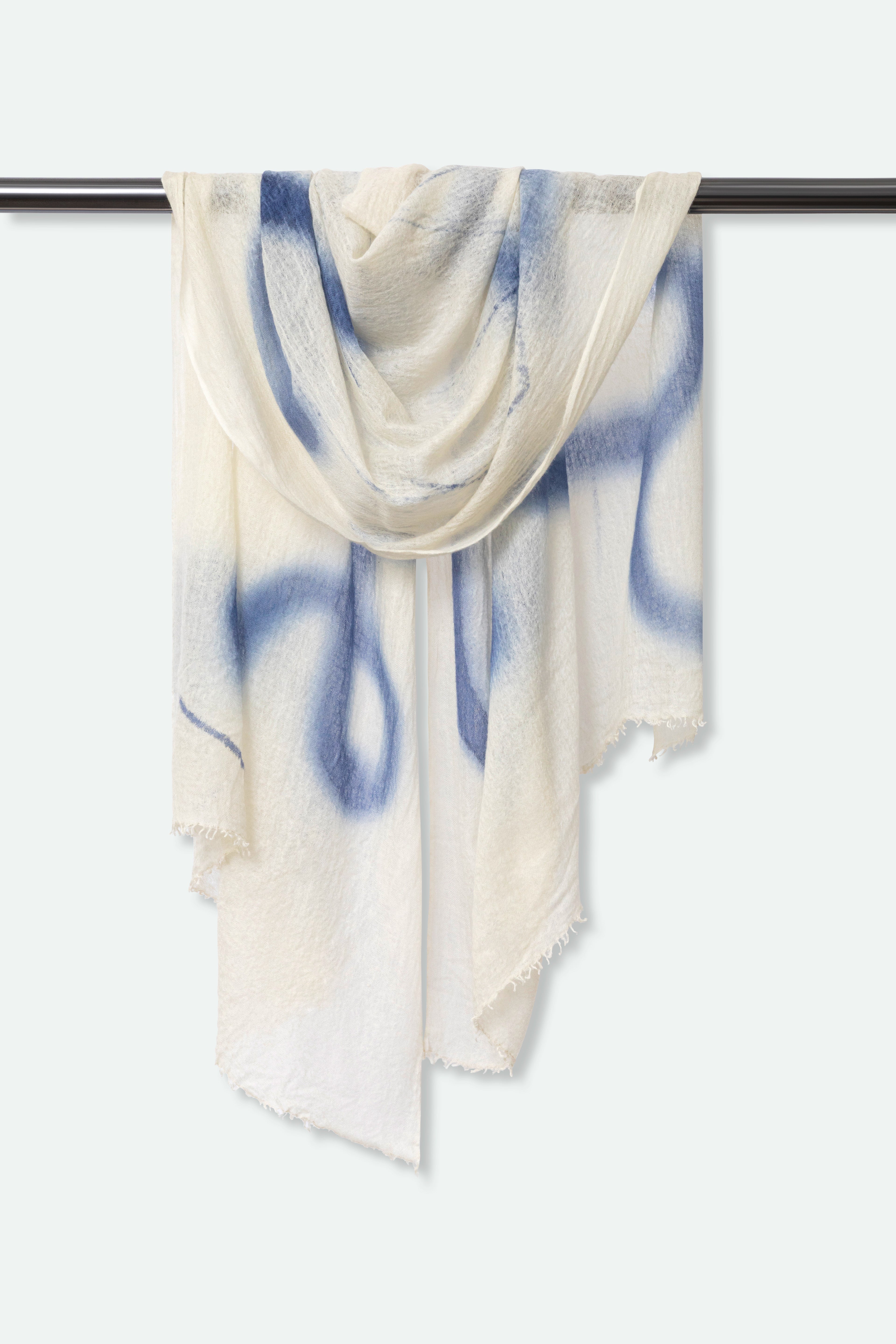 SCARABOCCHIO BLU SCARF IN HAND DYED CASHMERE - Jarbo