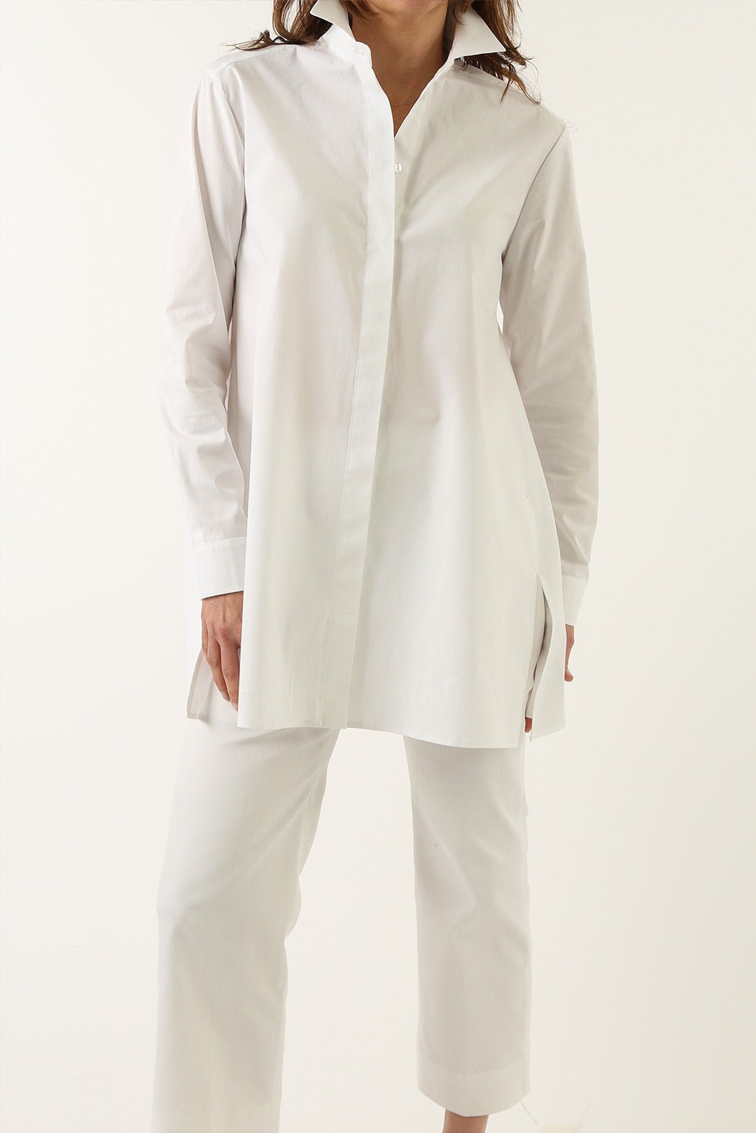 SELLA SHIRT IN ITALIAN COTTON POPLIN WHITE - Jarbo