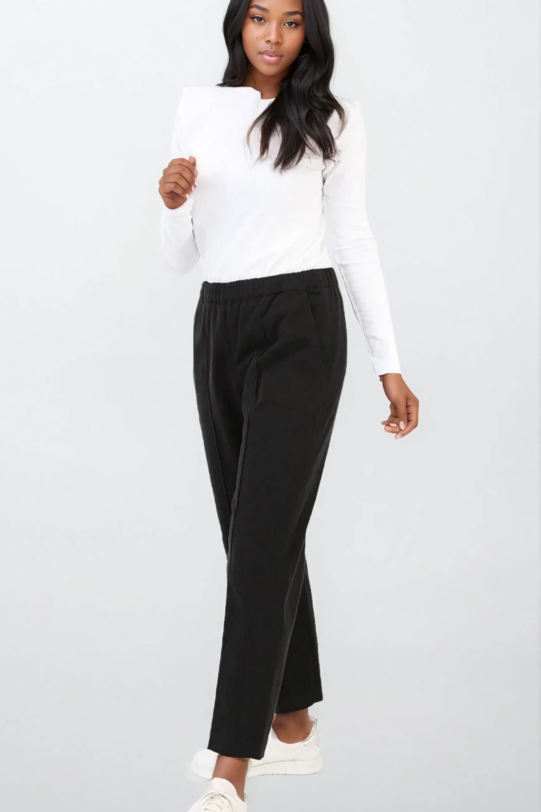 SHAY PULL - ON PANT IN GARMENT WASHED COTTON - Jarbo