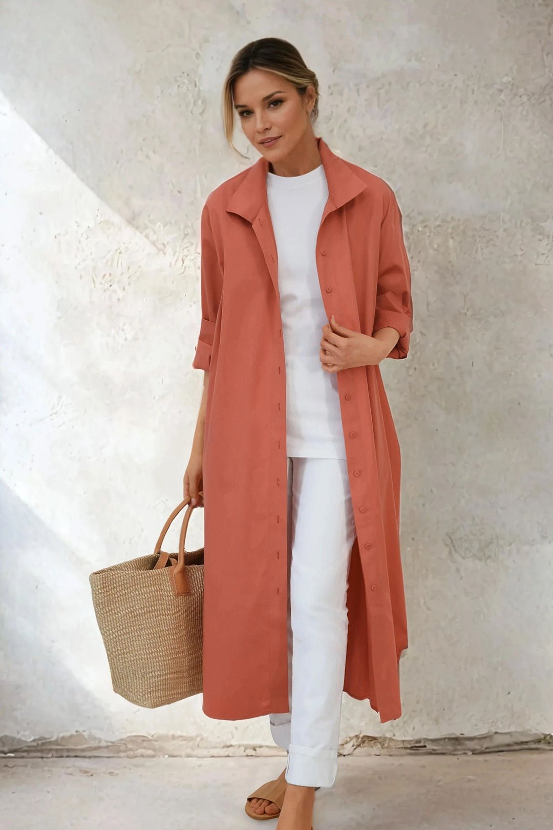 SHIRTDRESS IN PREMIUM ITALIAN COTTON - Jarbo