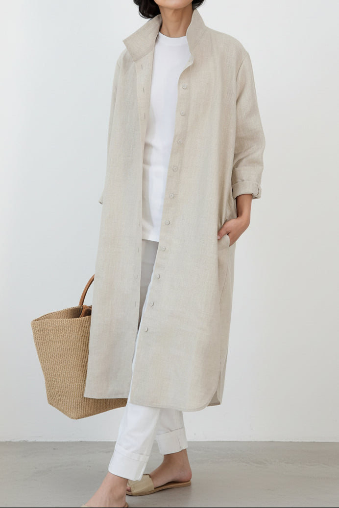 SHIRTDRESS IN PREMIUM ITALIAN LINEN - Jarbo