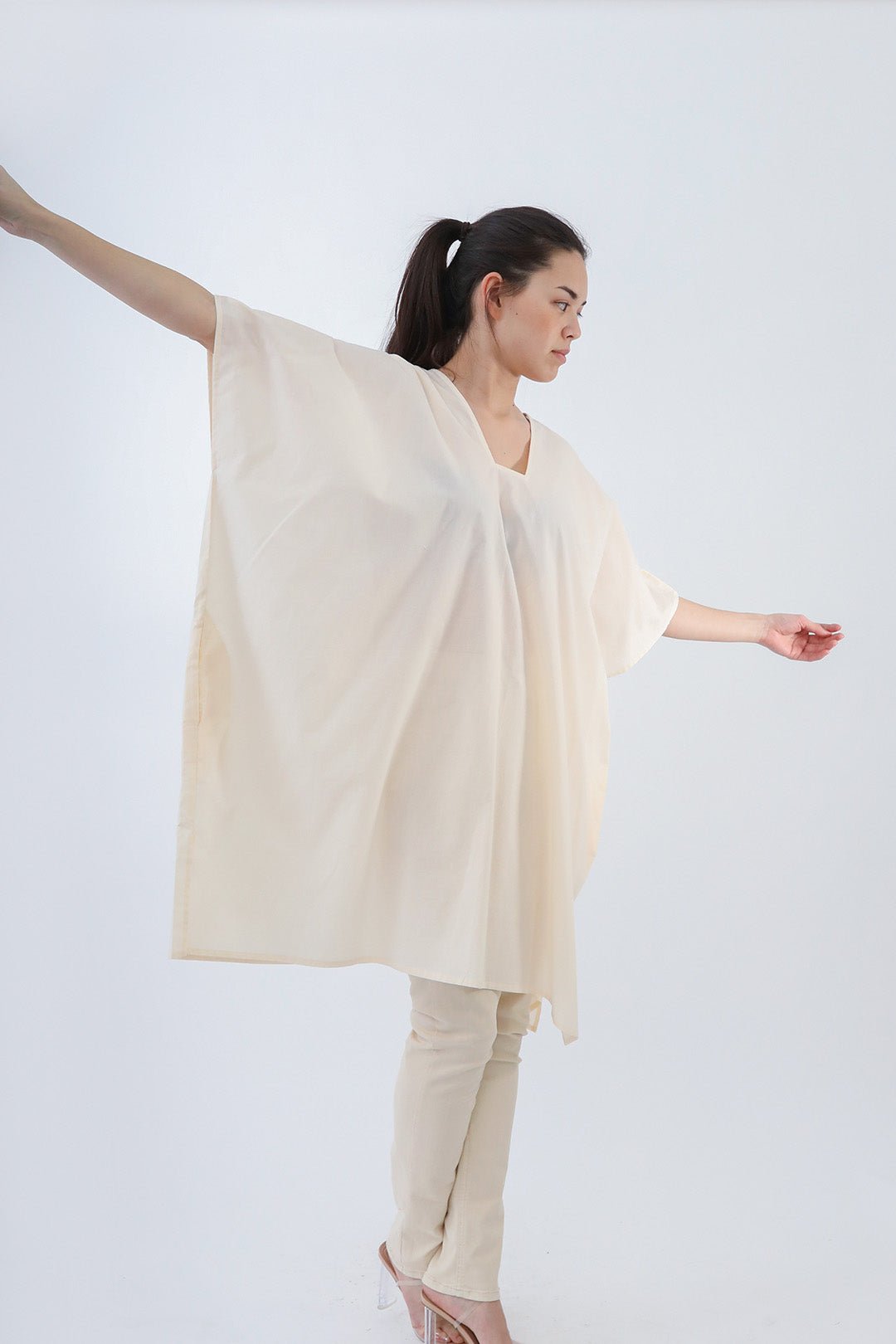 SIA KAFTAN IN ITALIAN COTTON VOILE - Jarbo