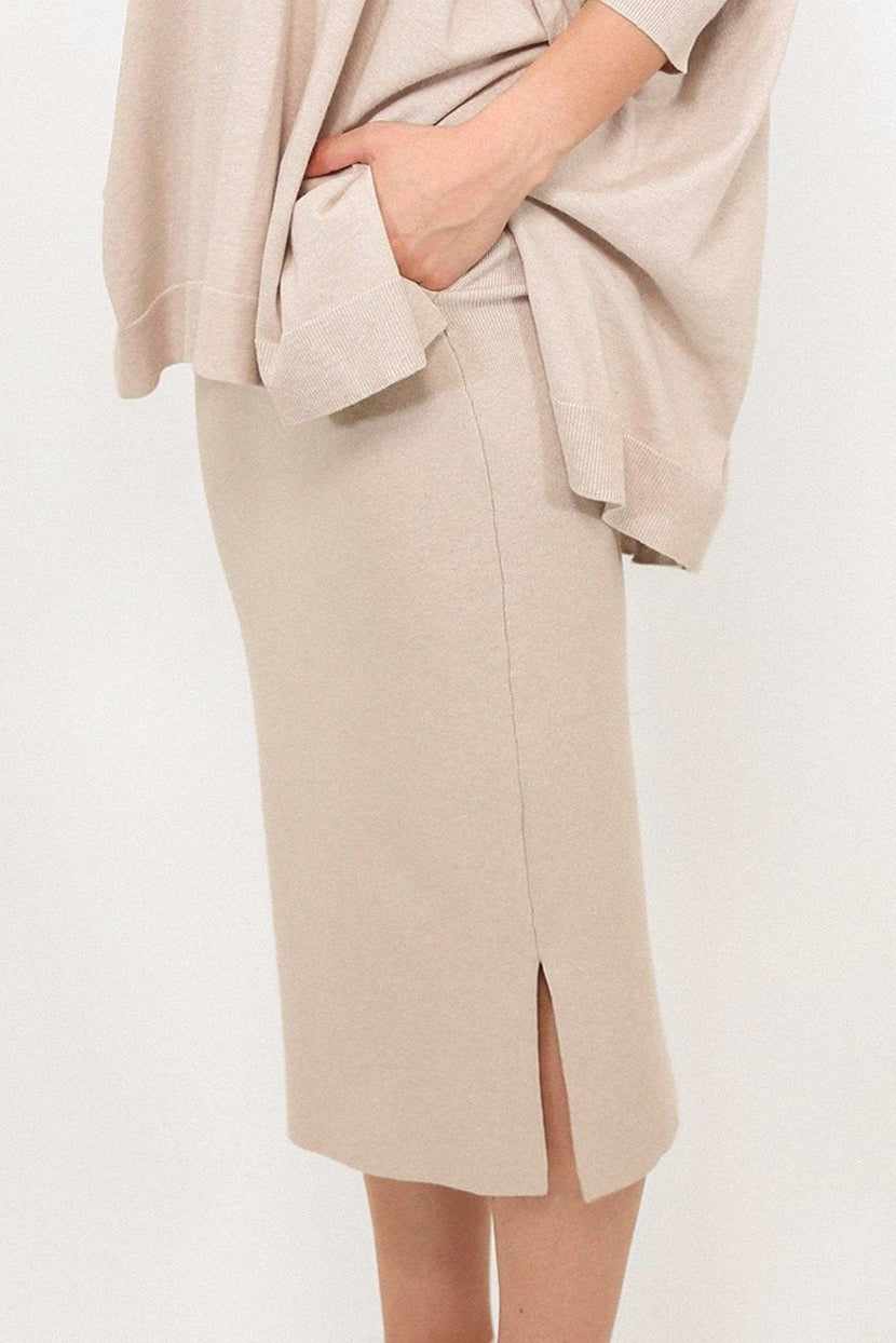 SICILY PENCIL SKIRT IN KNIT PIMA COTTON STRETCH - Jarbo