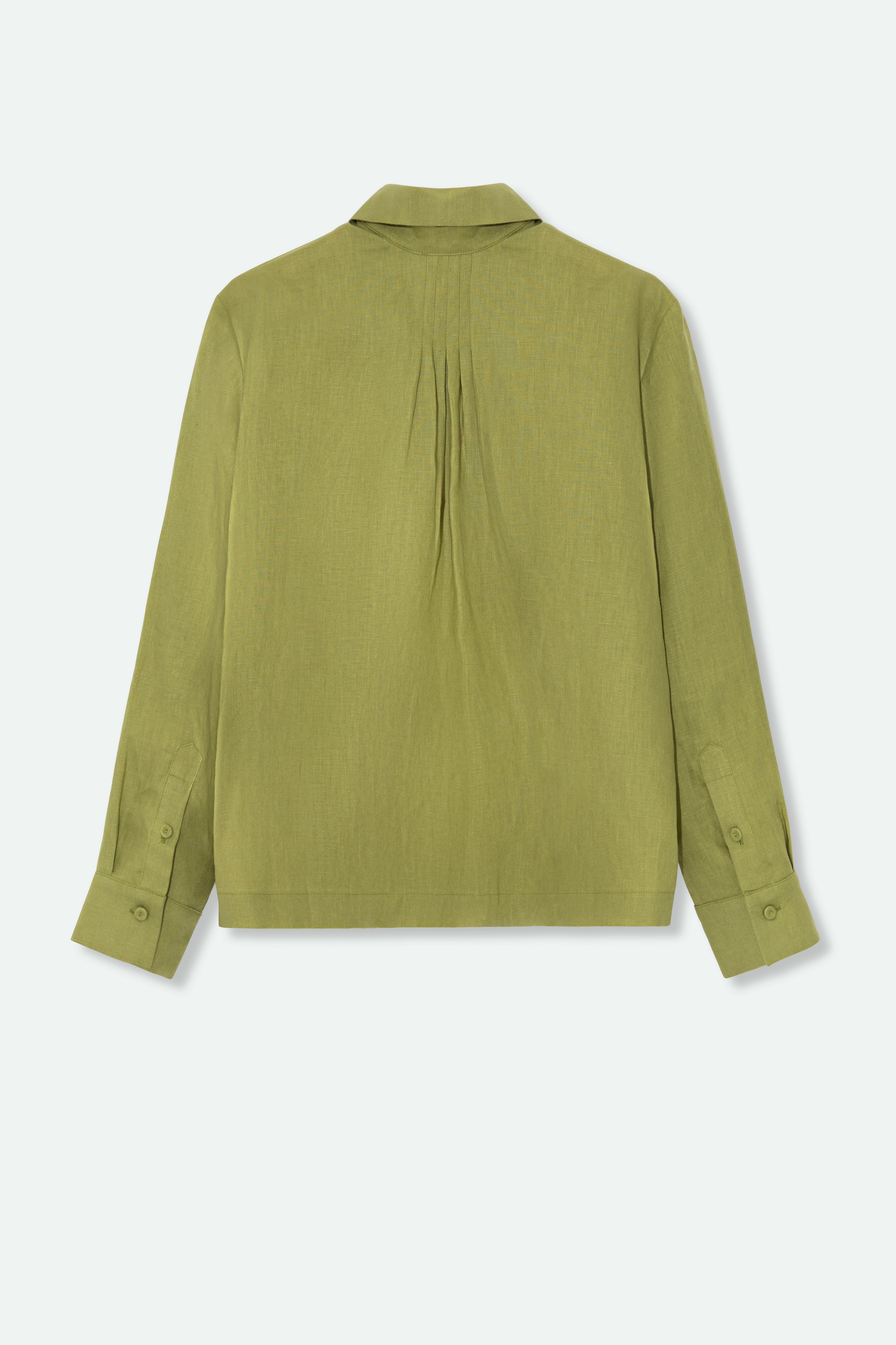 SIGNE BACK PLEATED SHIRT IN ITALIAN LINEN