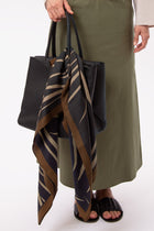 SILK TWILL SQUARE SCARF IN PALMIER TIERRA BORDE
