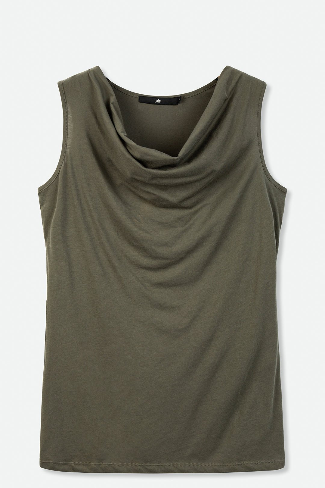 SLEEVELESS DRAPE NECK IN FINE GAUGE PIMA COTTON - Jarbo