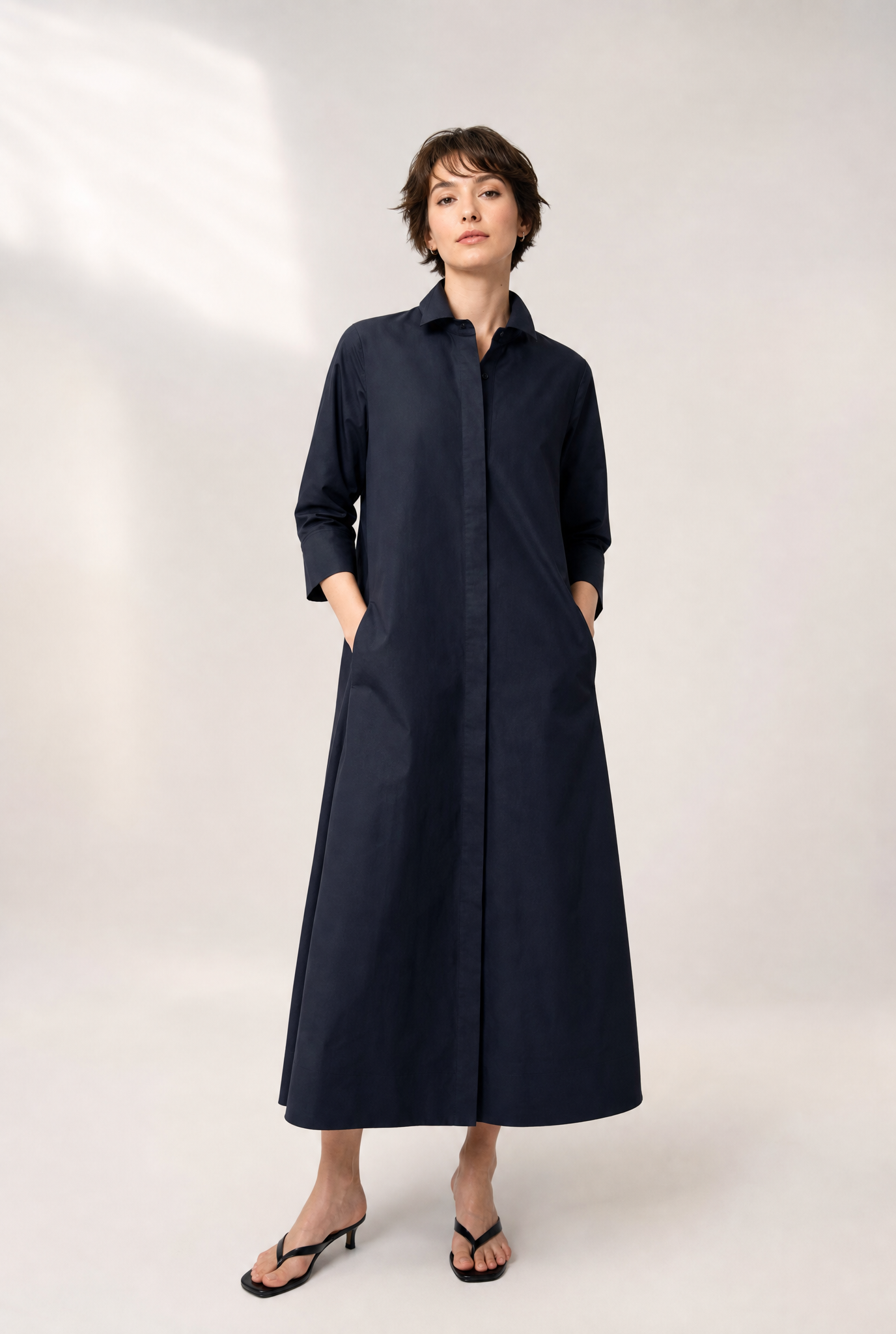 DAXTON DRESS IN ITALIAN FINE STRETCH COTTON