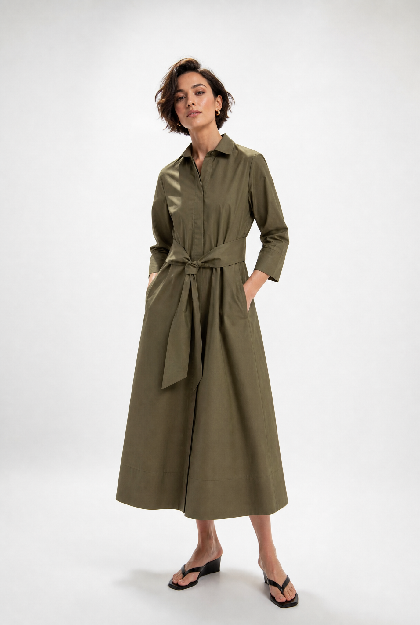 DAXTON DRESS IN ITALIAN FINE STRETCH COTTON