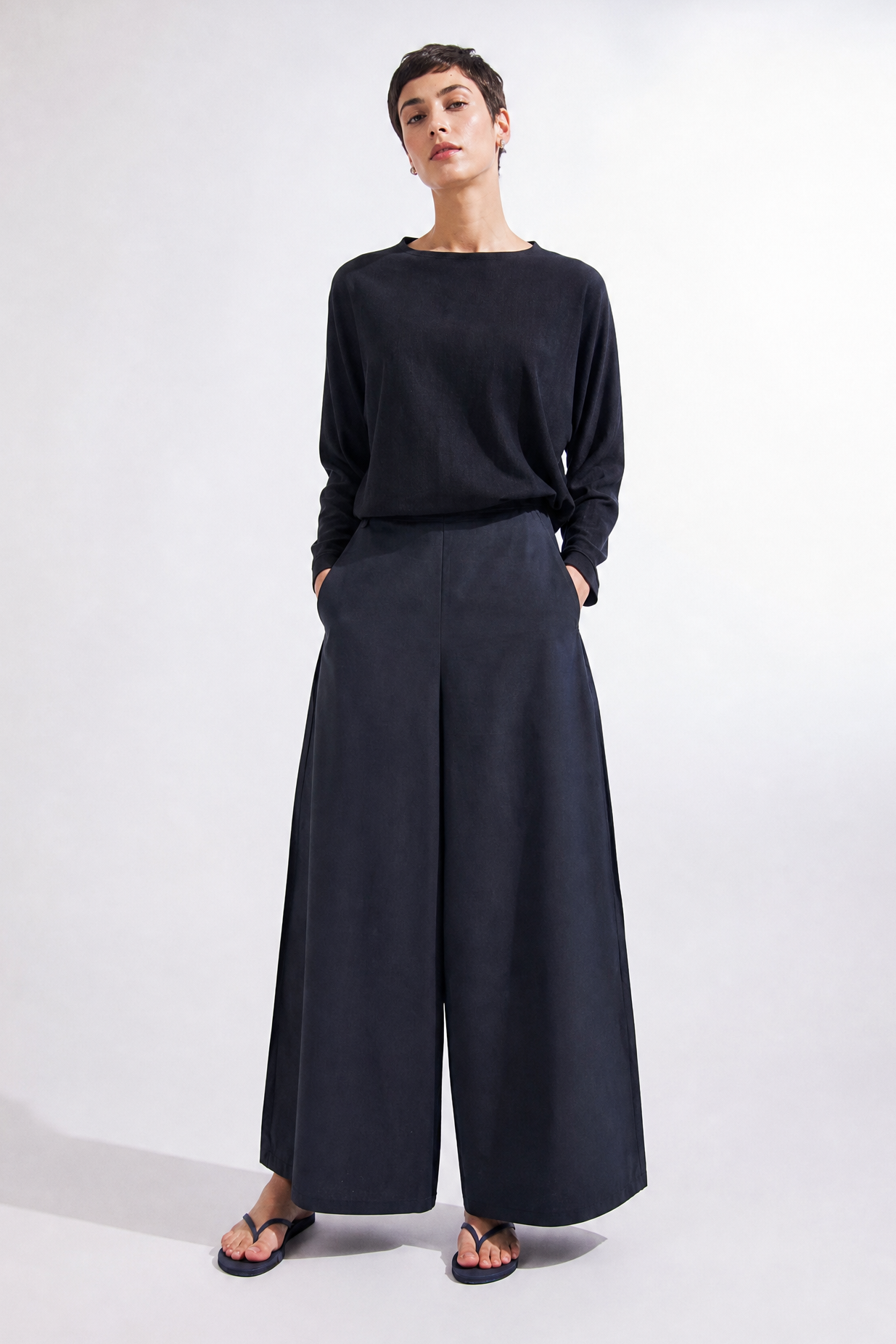 MAREN DOLMAN TOP IN FINE GAUGE ITALIAN SILK COTTON