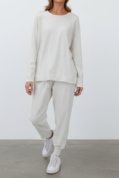 STEVIE LONG SLEEVE CREW IN KNIT PIMA COTTON - Jarbo